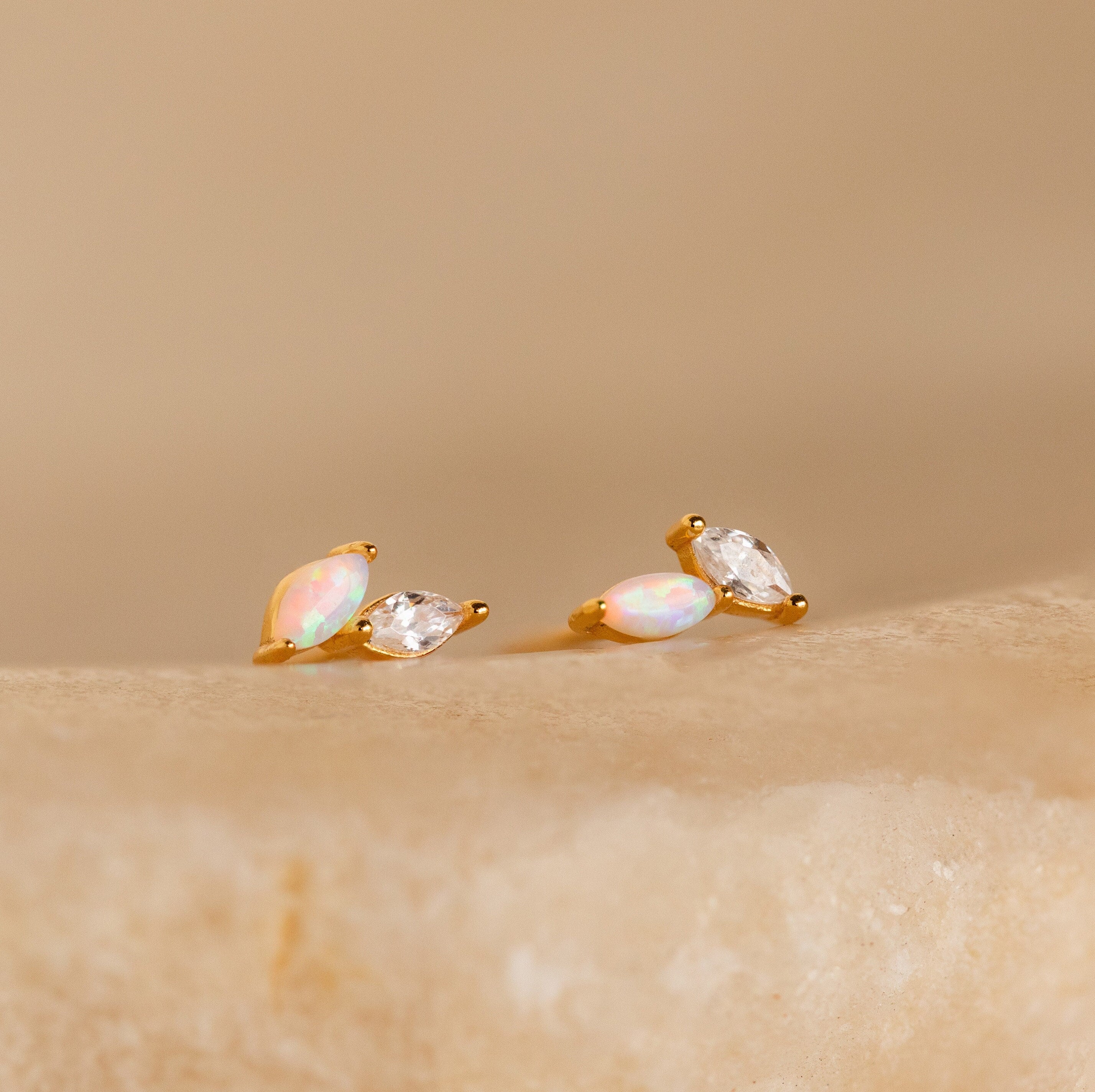 Dainty Opal Stud Earrings Set - Image 11