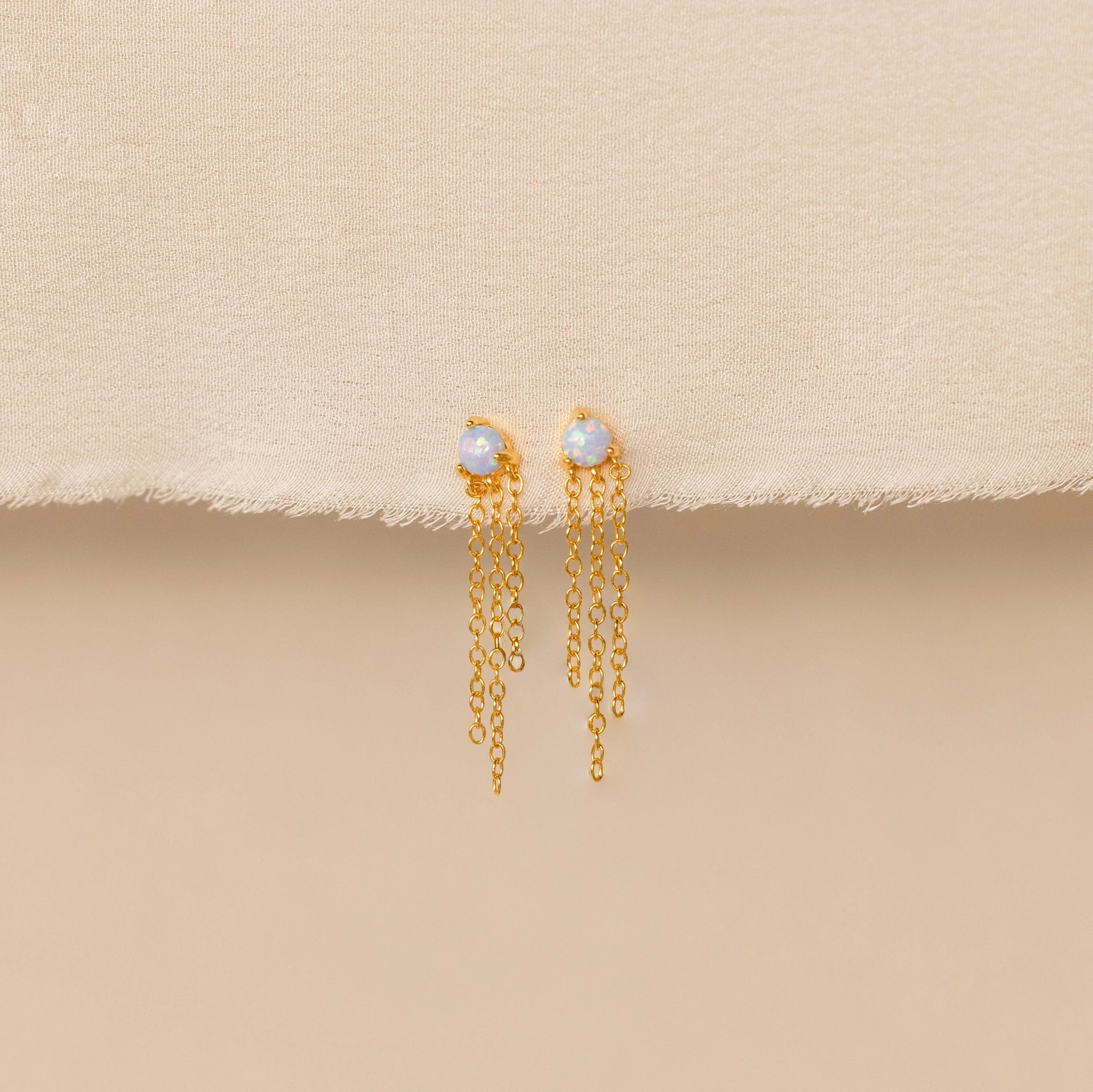 Opal Chain Earrings - Image 2