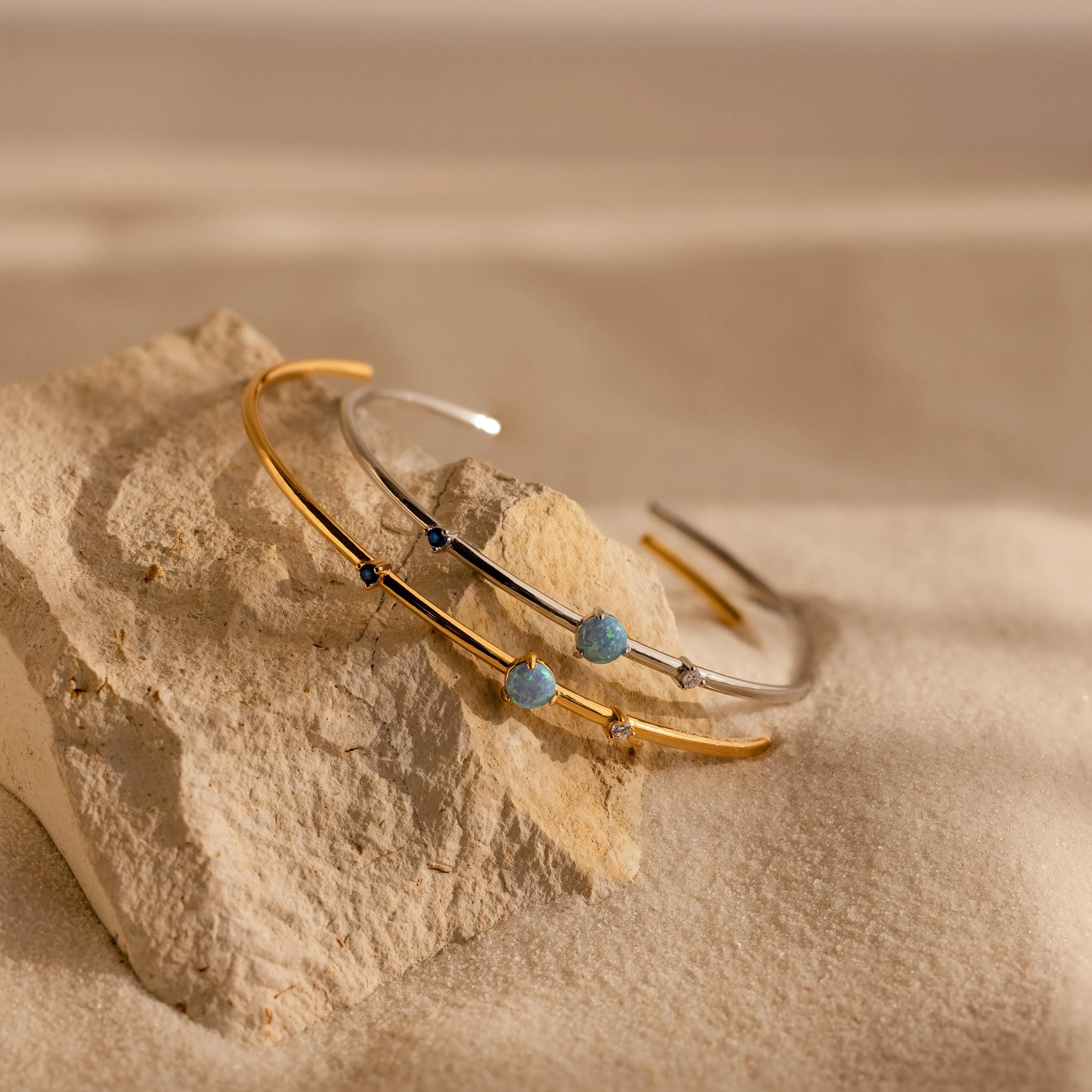 Opal & Diamond Cuff Bracelet - Image 3
