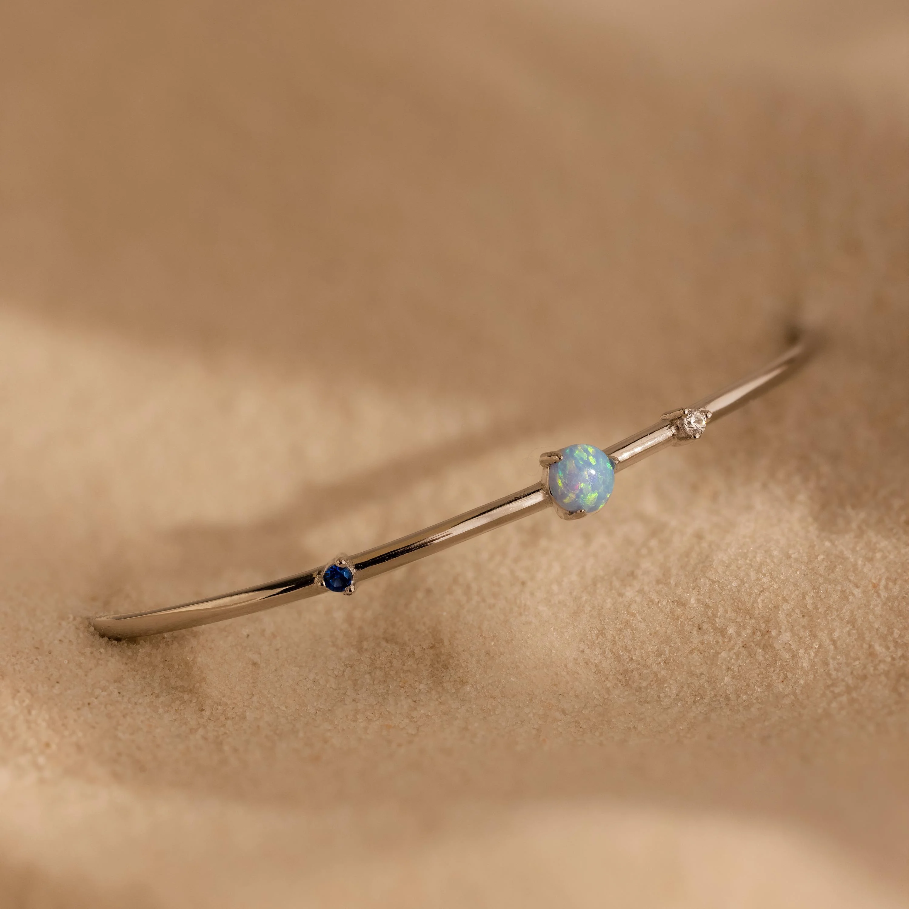 Opal & Diamond Cuff Bracelet - Image 5