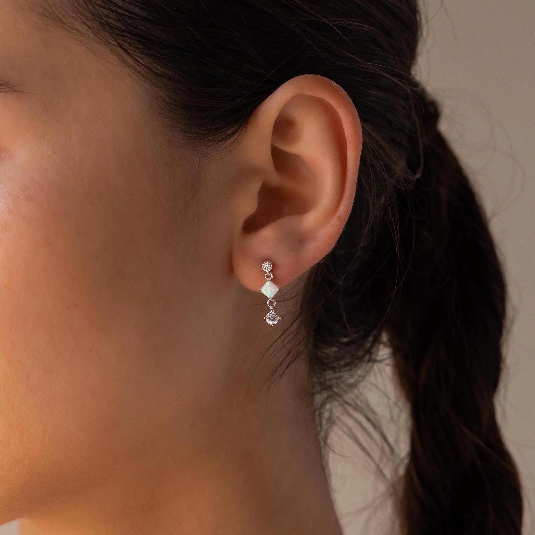 Opal & Diamond Drop Studs - Image 4
