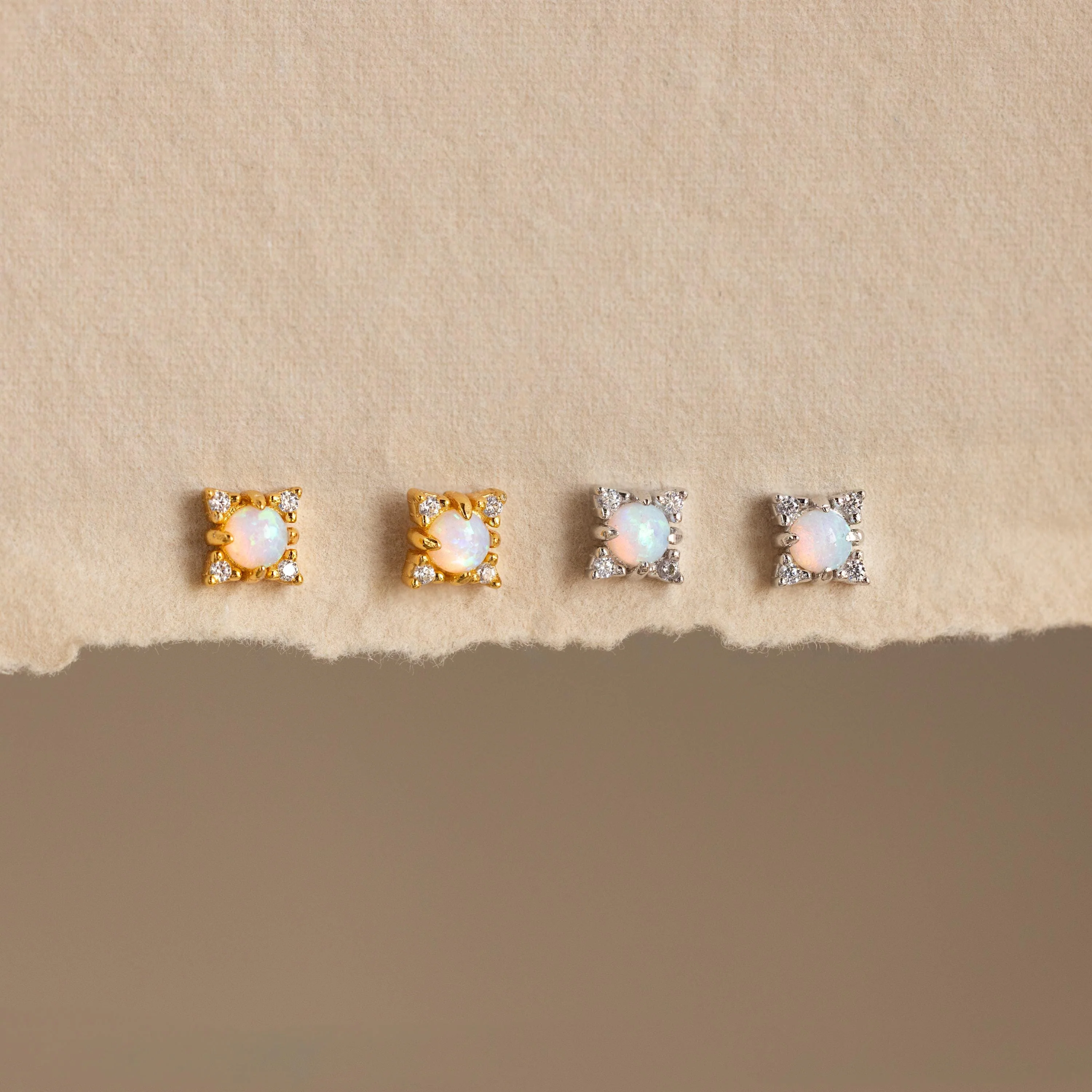 Opal Diamond Star Studs - Image 3