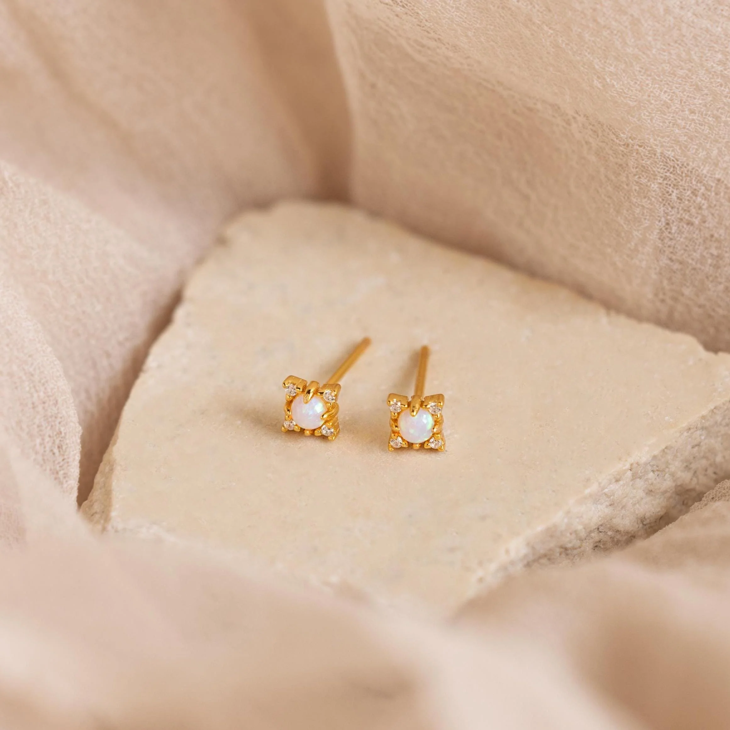 Opal Diamond Star Studs - Image 4