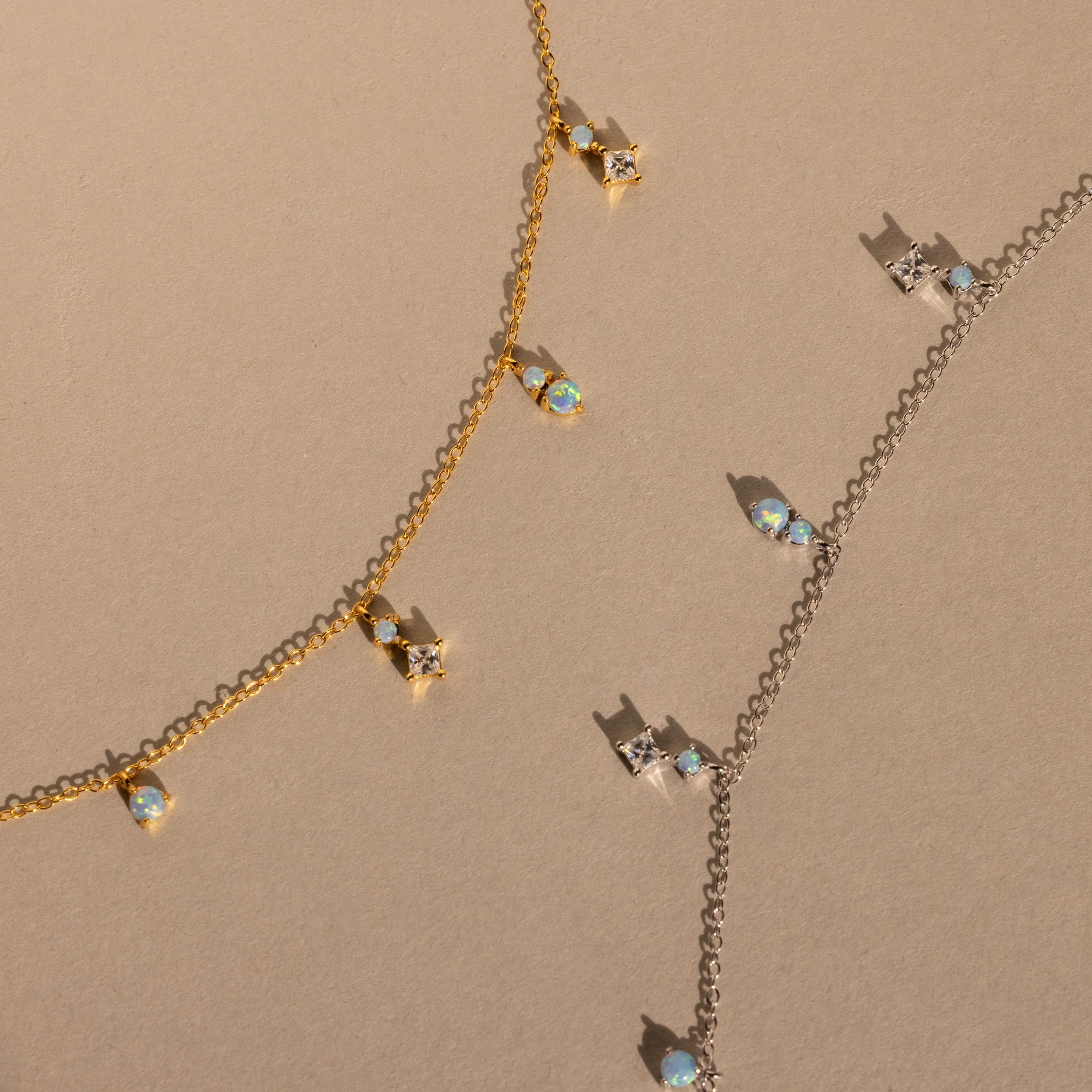 Opal Diamond Station Necklace - Image 3