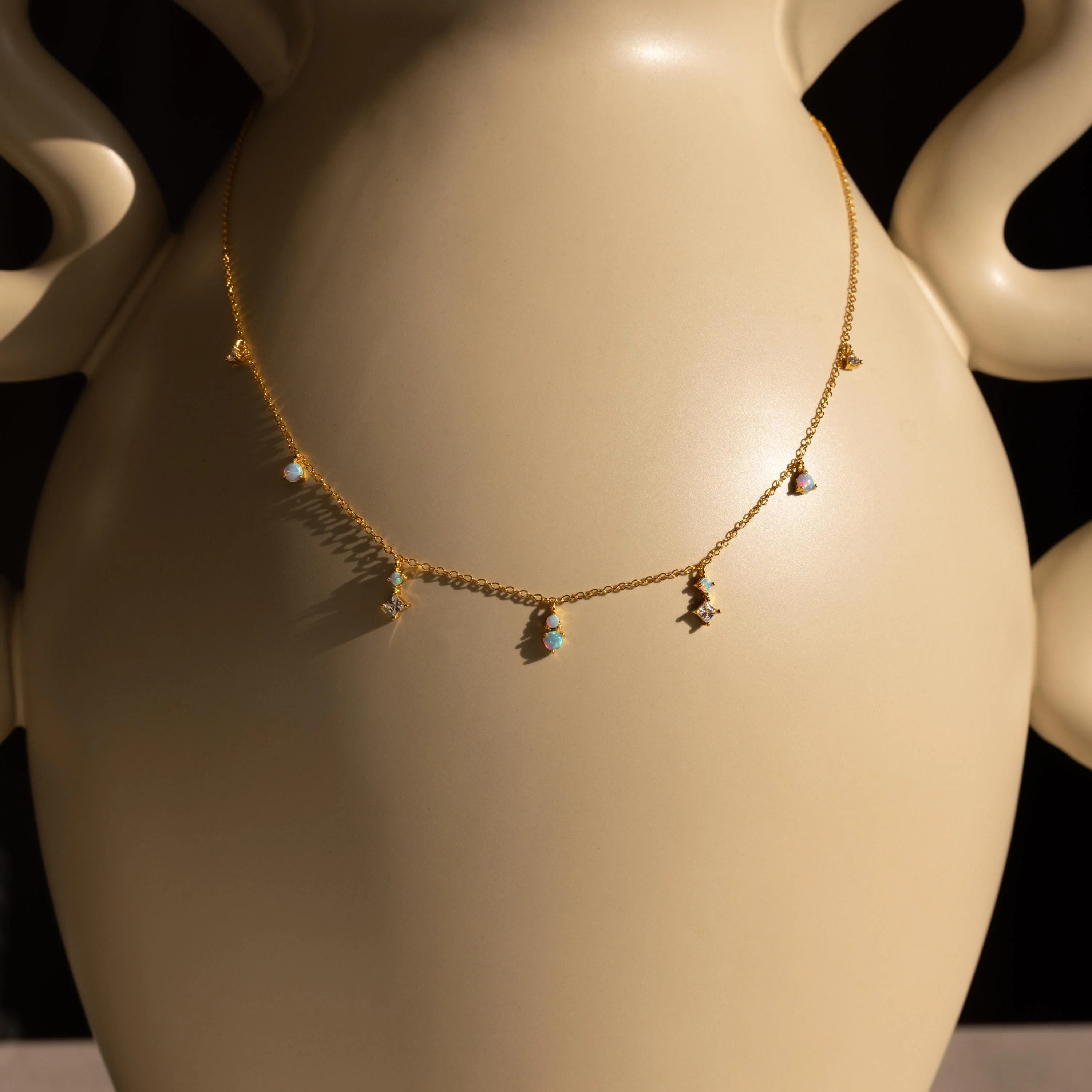 Opal Diamond Station Necklace - Image 5