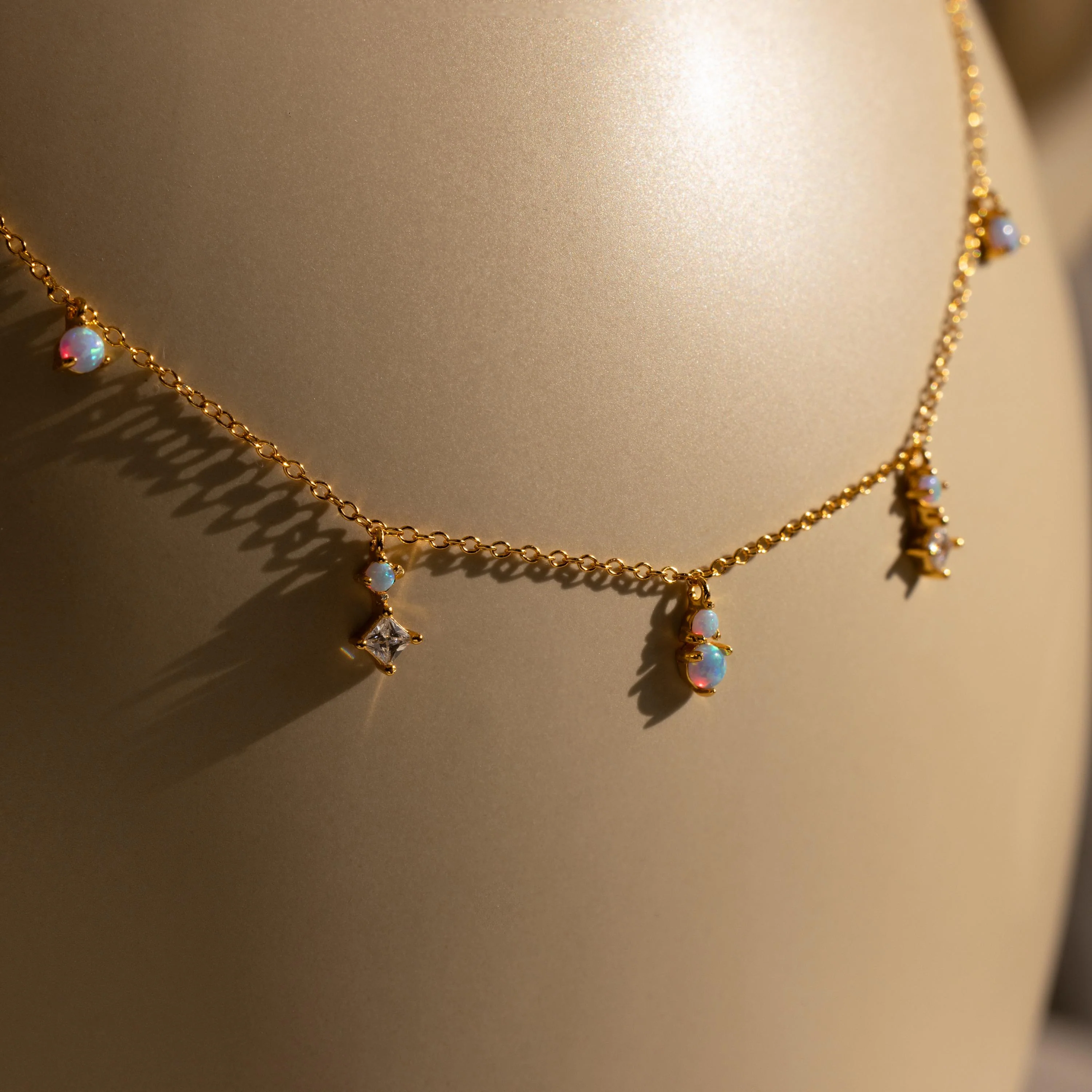 Opal Diamond Station Necklace - Image 7