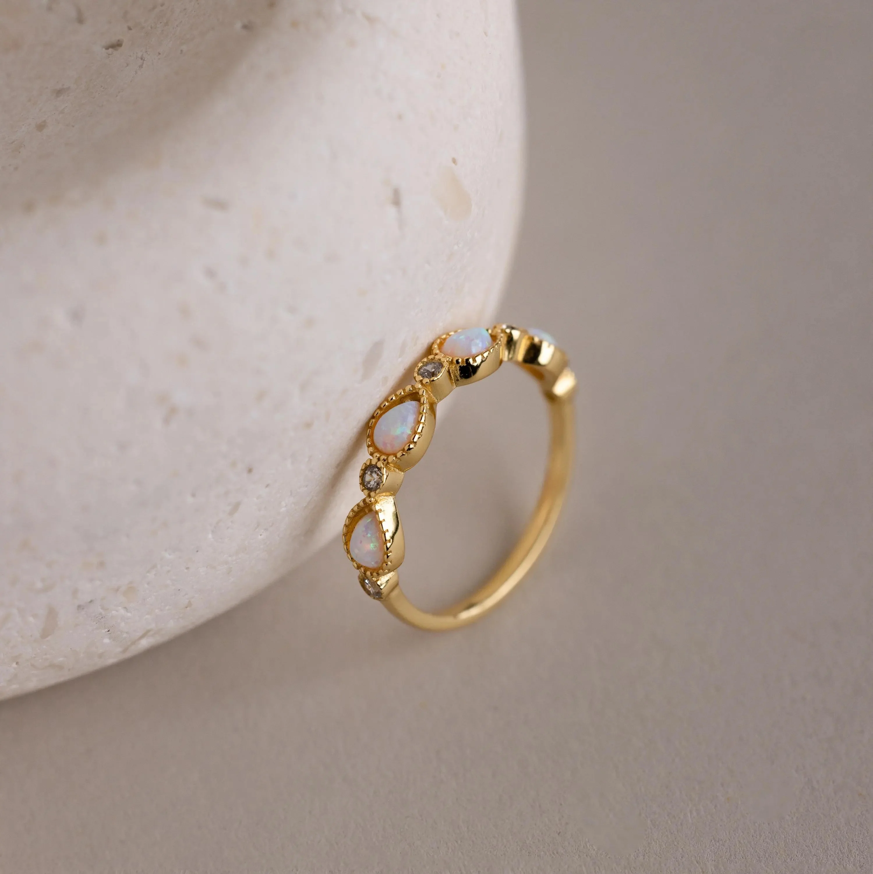 Opal Diamond Teardrop Ring - Image 5
