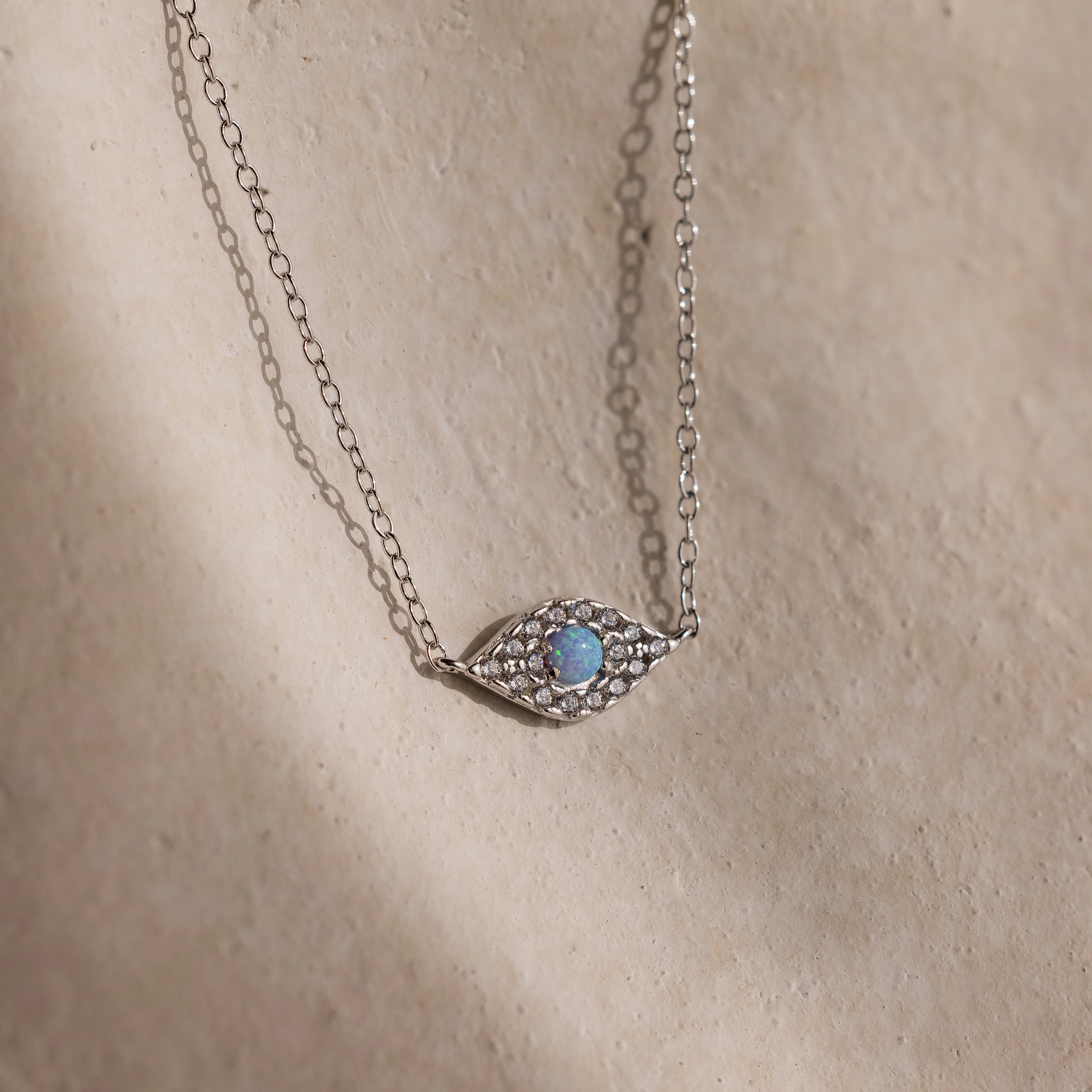 Opal Eye Necklace in Silver - Image 3