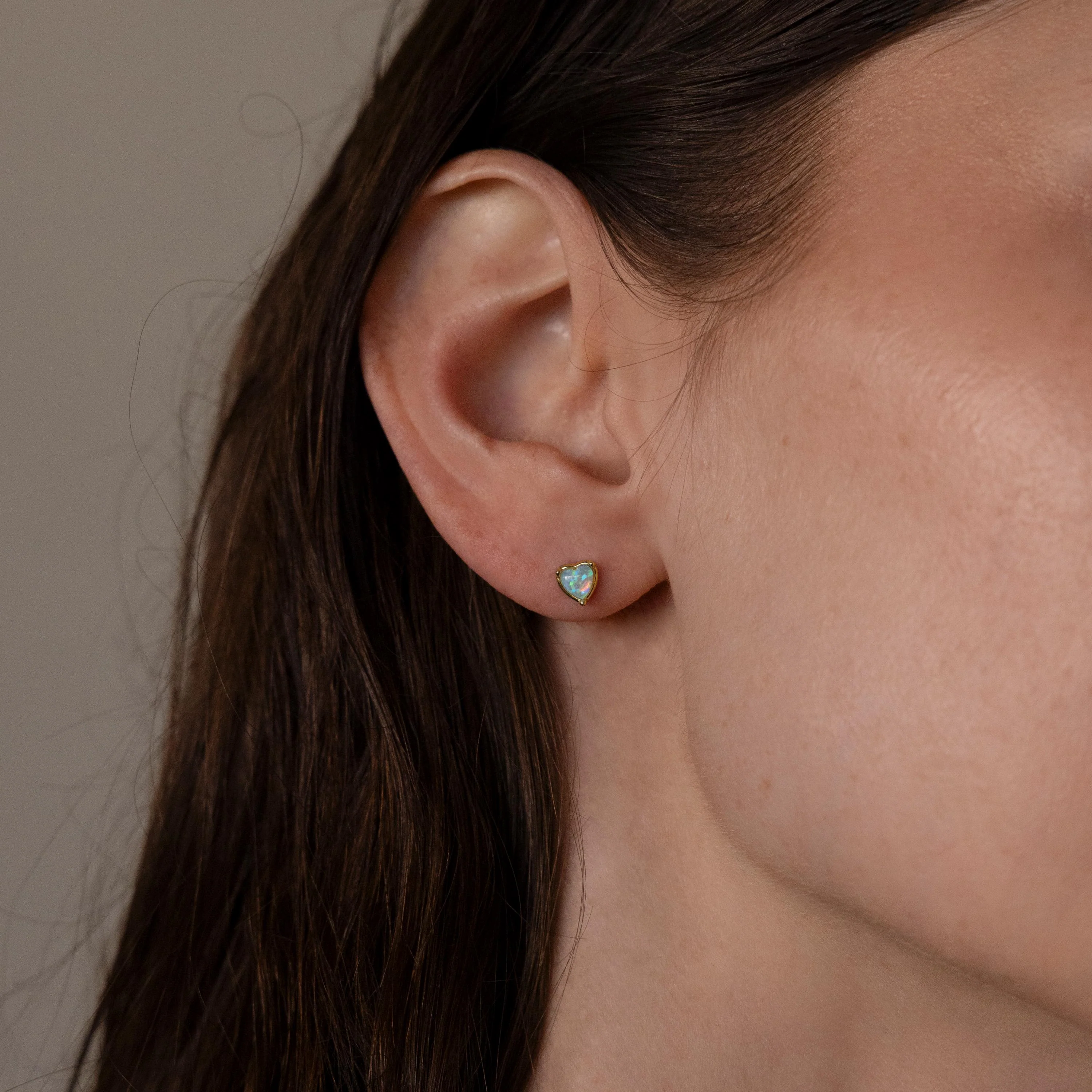 Opal Heart Flat Back Studs - Image 2