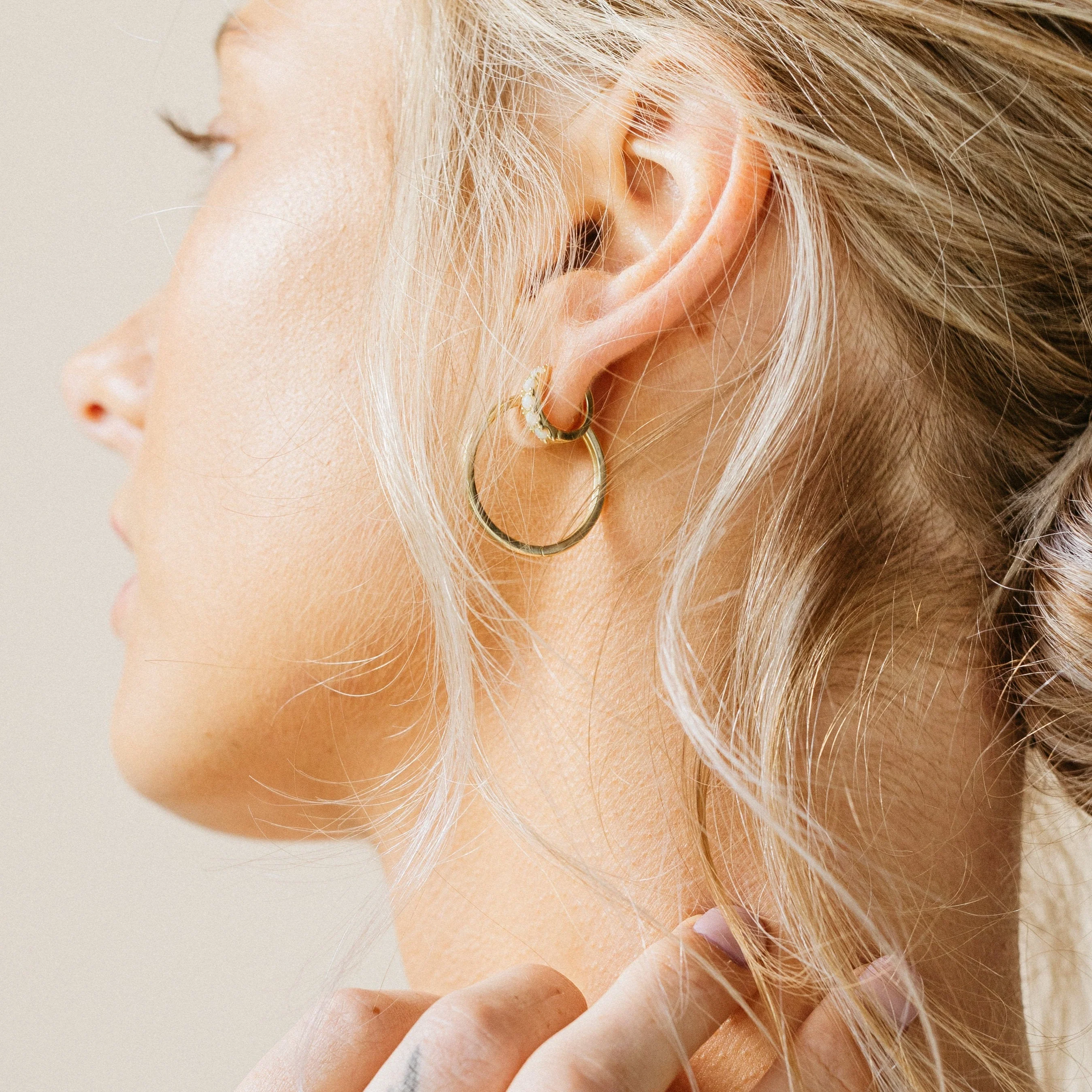 Opal Huggies in 18K Gold - Image 2