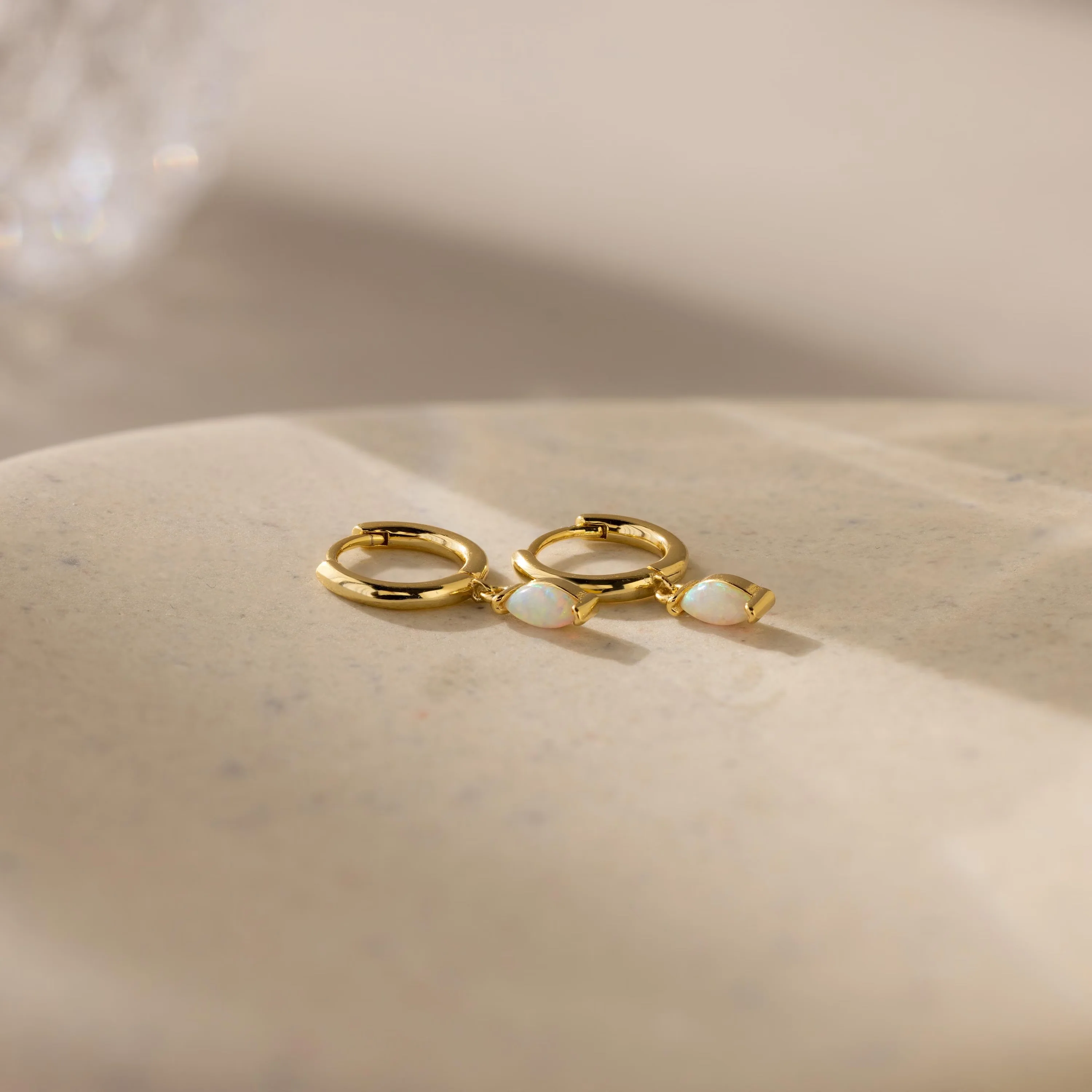 Opal Marquise Huggies - Image 7