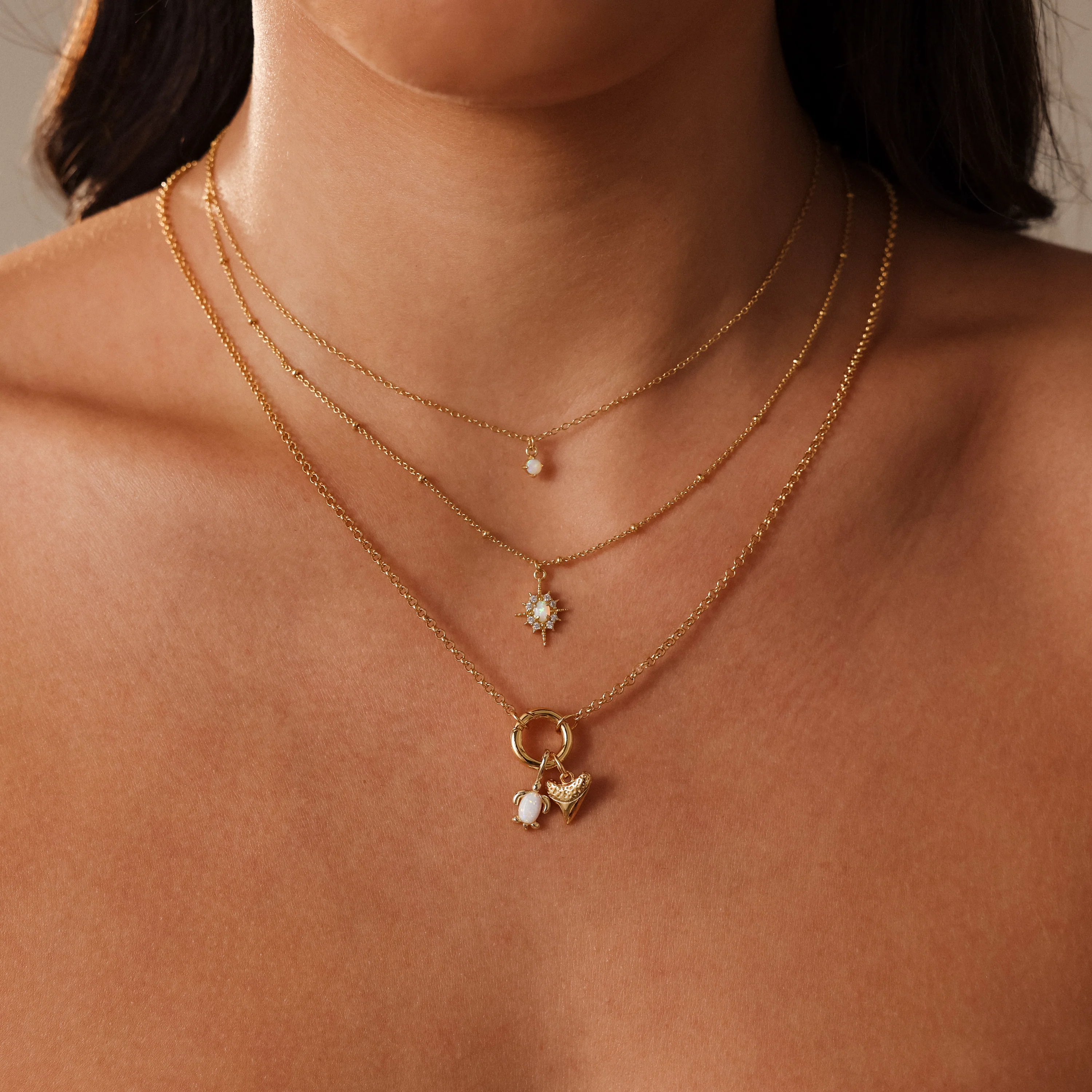 Opal Sea Turtle Charm in 18K Gold - Image 4