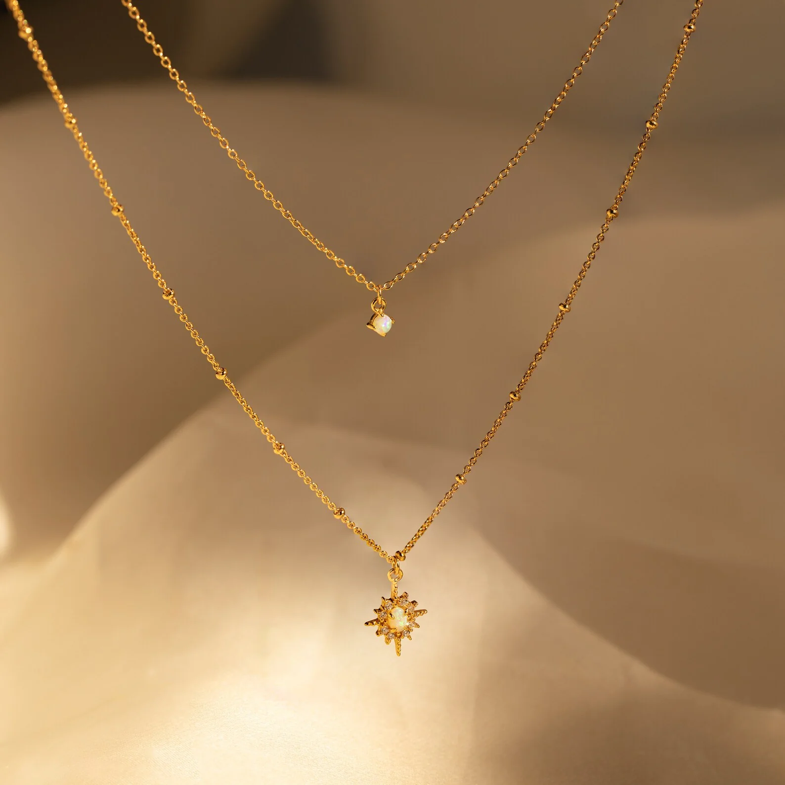 Opal Star Duo Necklace - Image 2