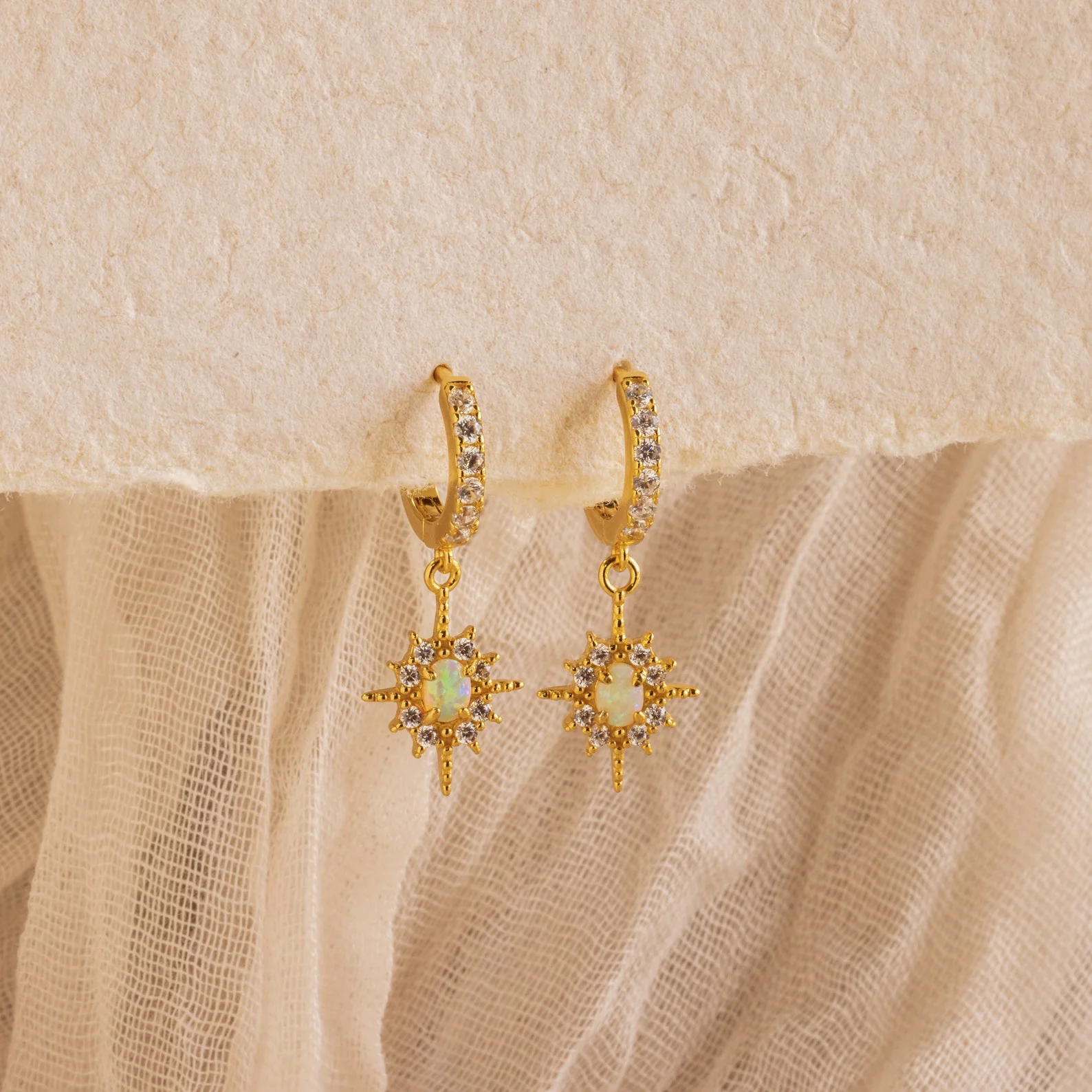 Opal Star Necklace & Earrings Set - Image 6