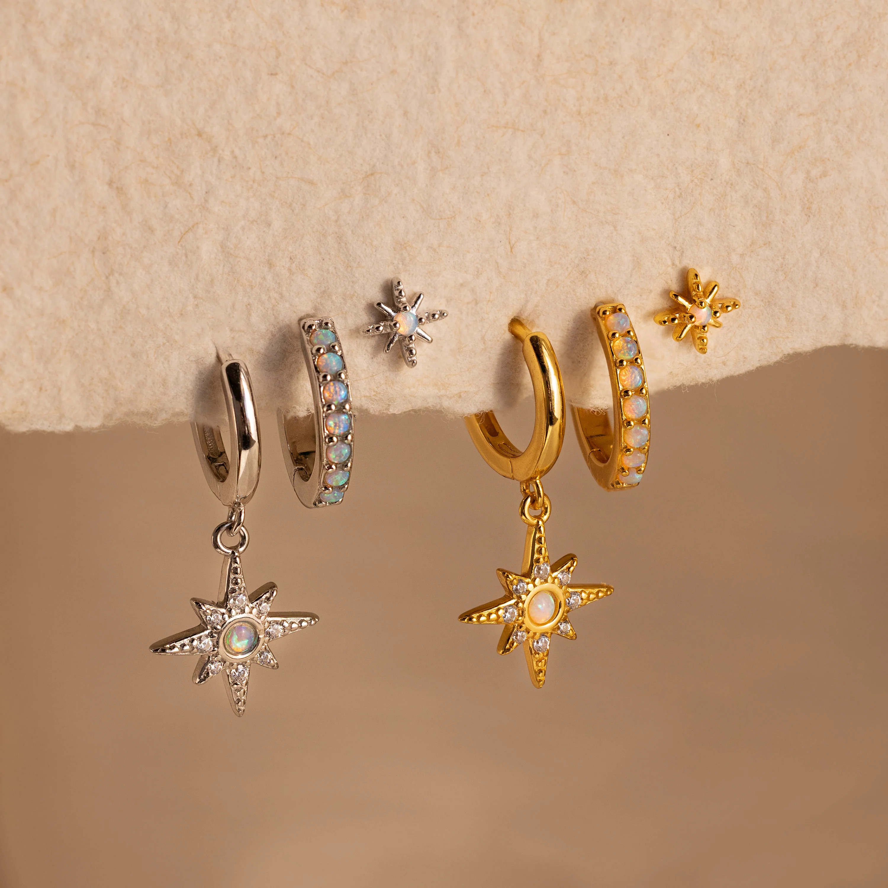 Opal Starburst Earrings Set - Image 3