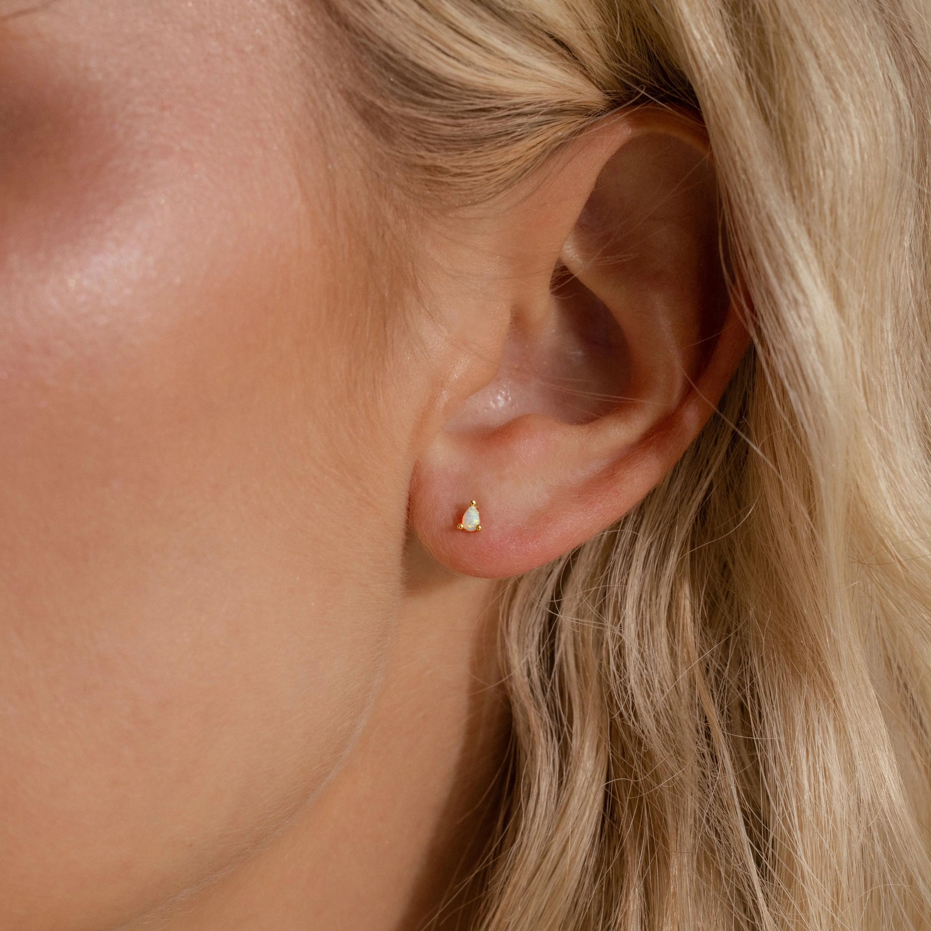 Opal Teardrop Flatback Studs - Image 2
