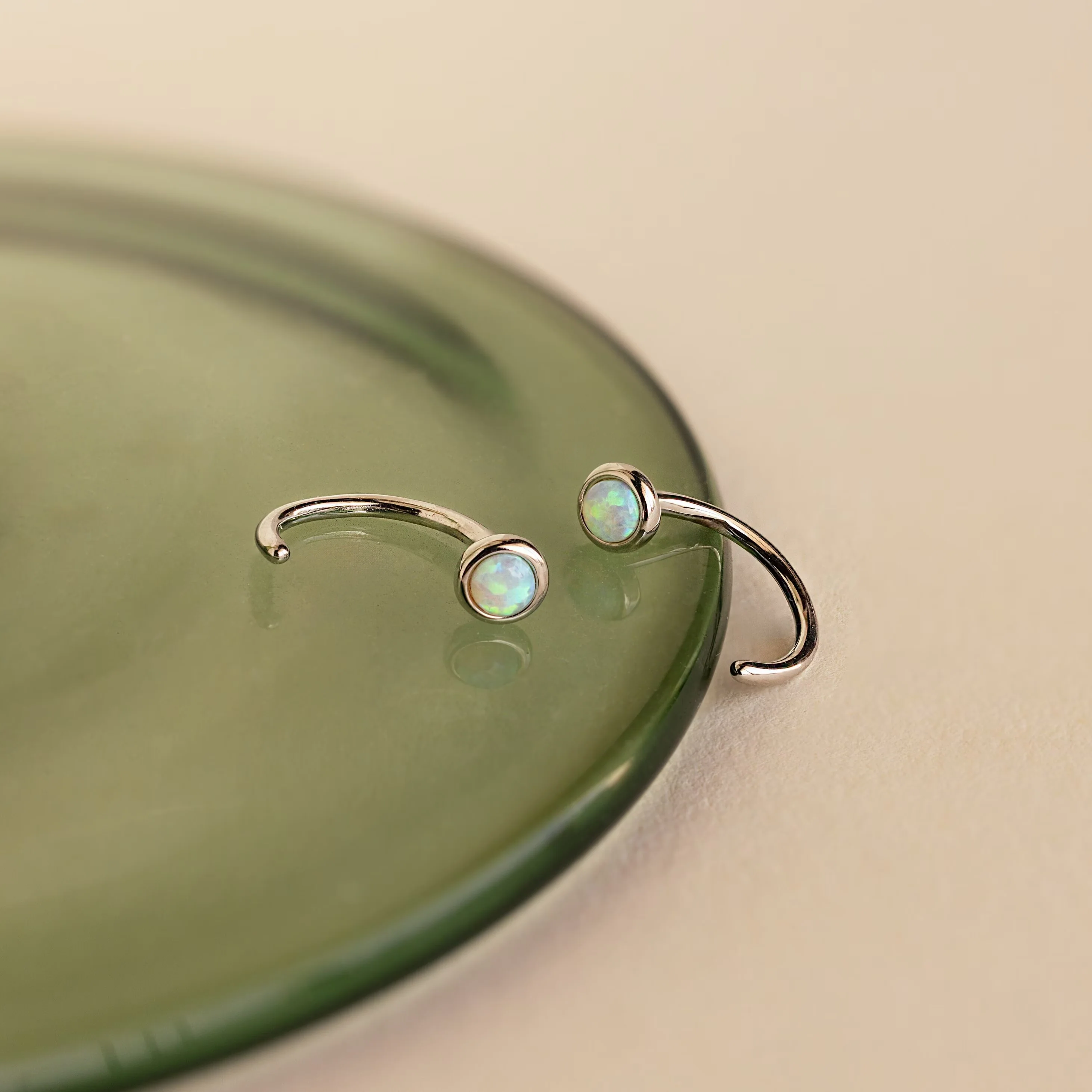 Opal Threader Huggies - Image 5