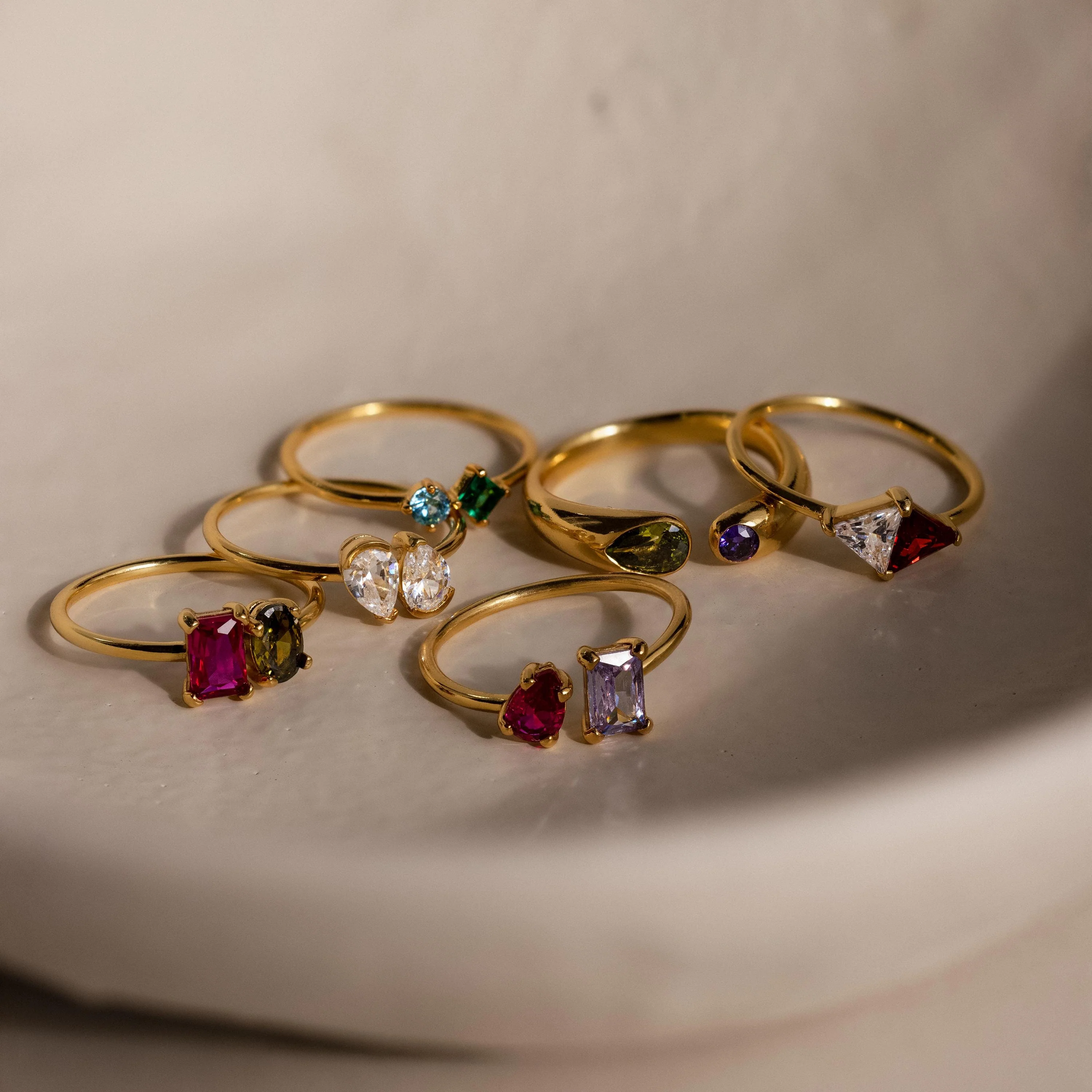 Open Toi et Moi Birthstone Ring - Image 7