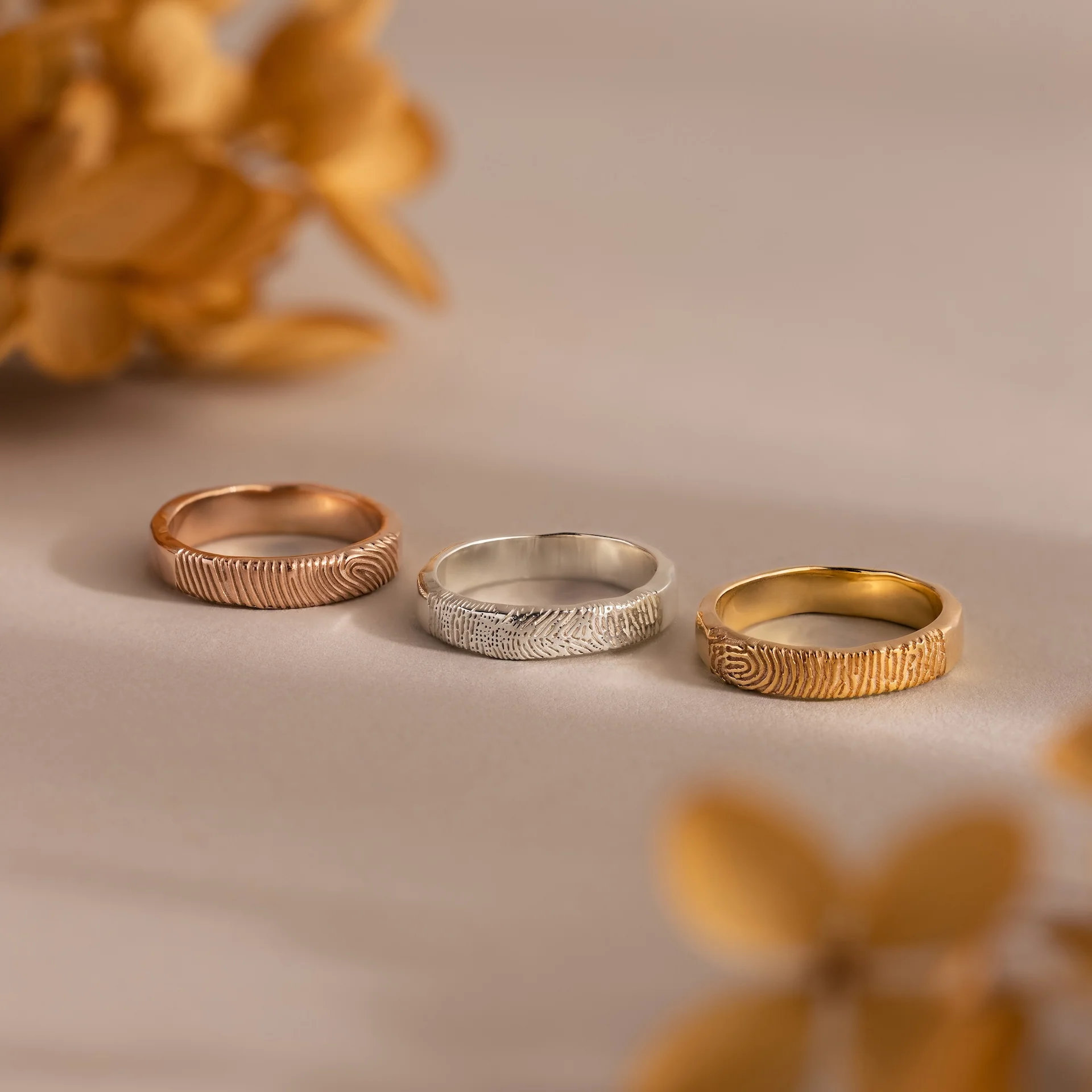 Organic Fingerprint Band in Silver - Image 5