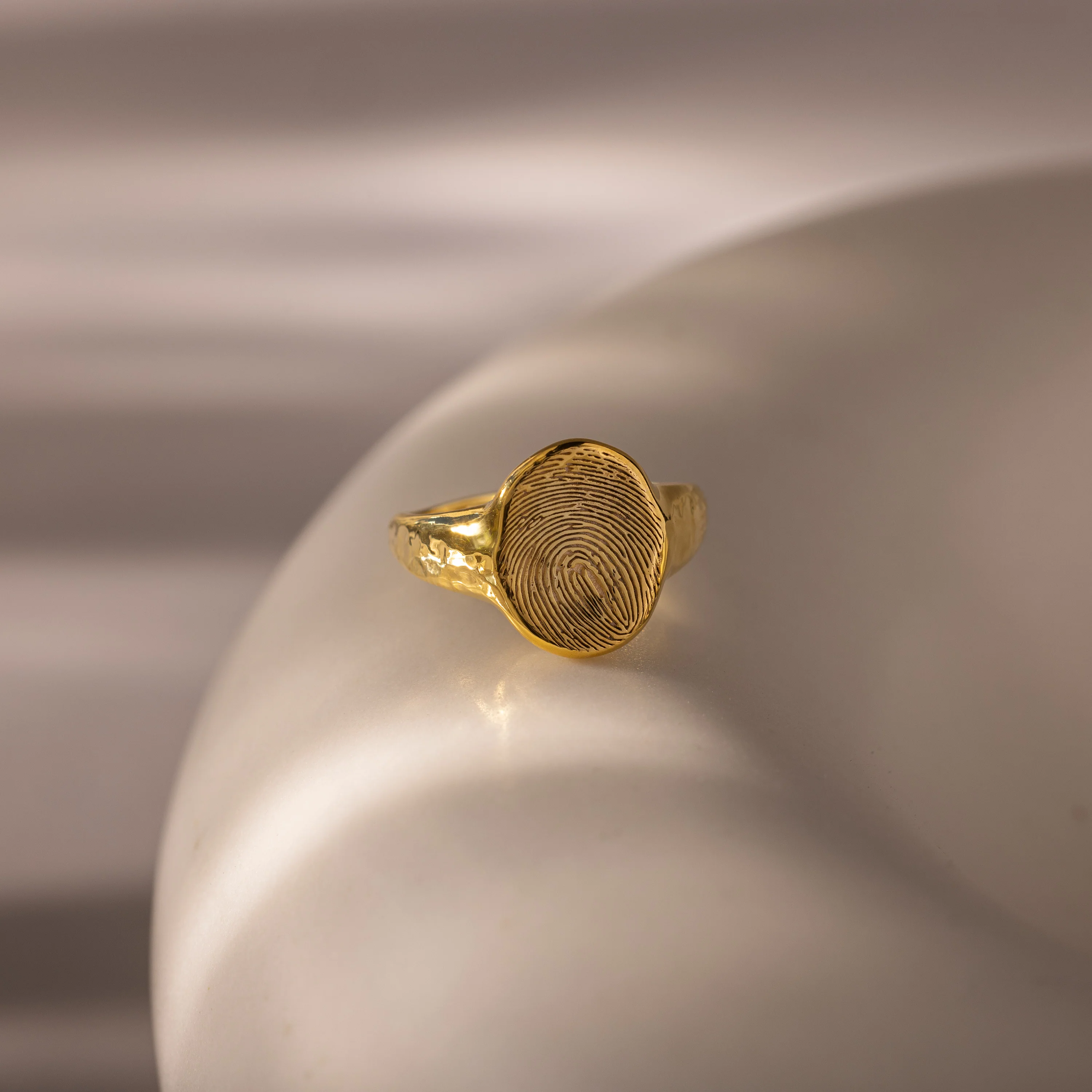 Organic Fingerprint Signet Ring - Image 8