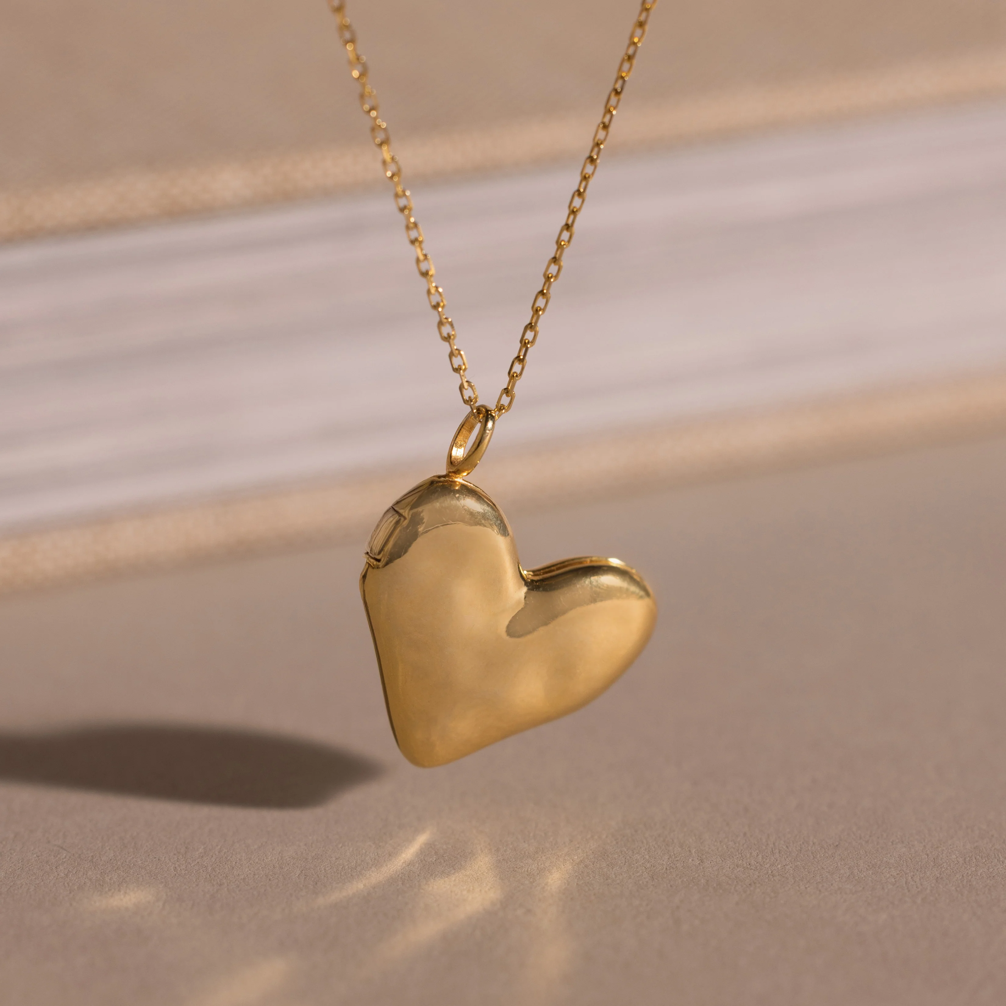 Organic Heart Locket Necklace in 18K Gold - Image 5
