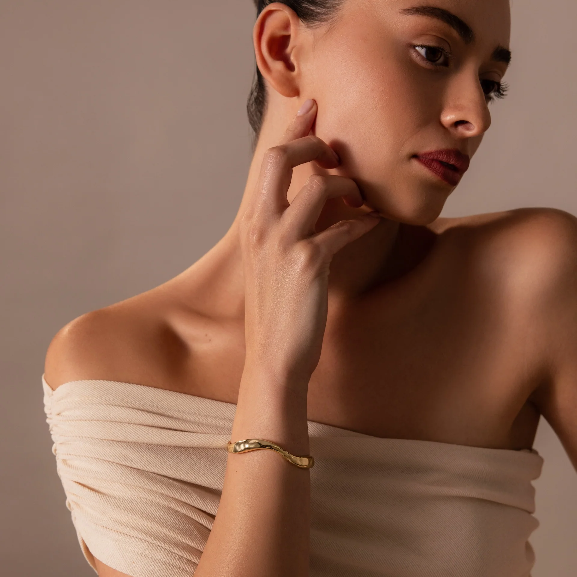Organic Wavy Cuff Bracelet - Image 9