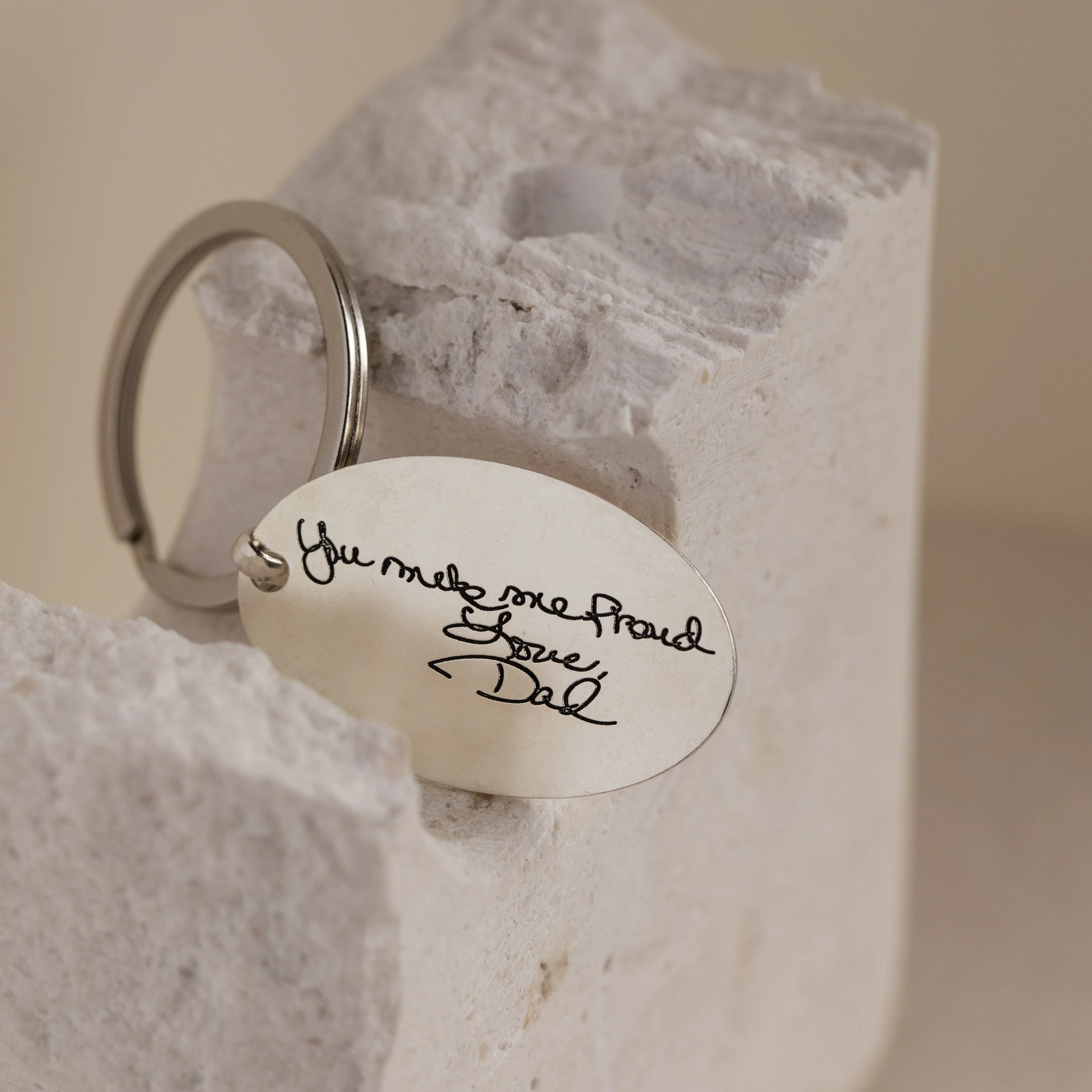 Handwriting Oval Keychain - Image 3