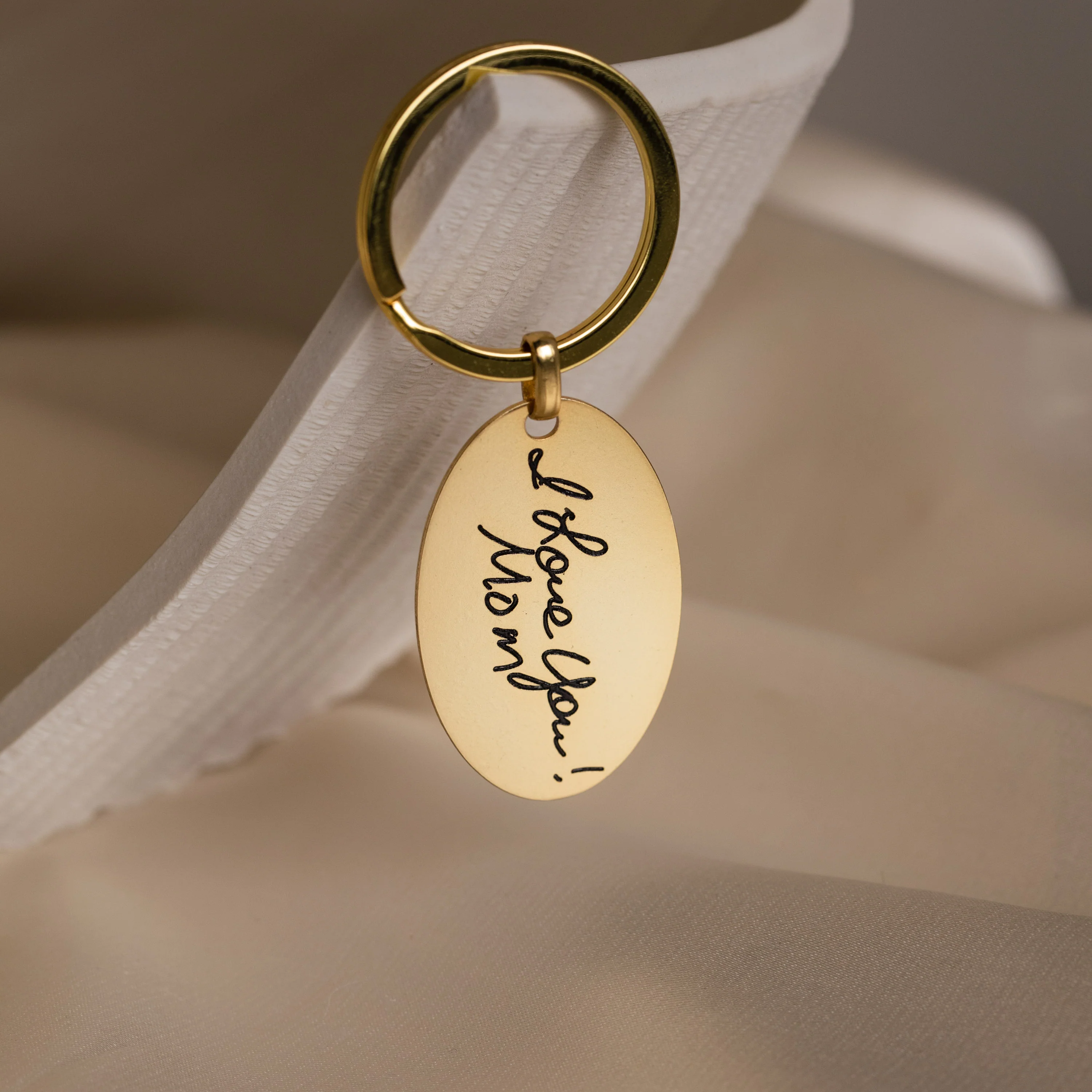 Handwriting Oval Keychain - Image 4