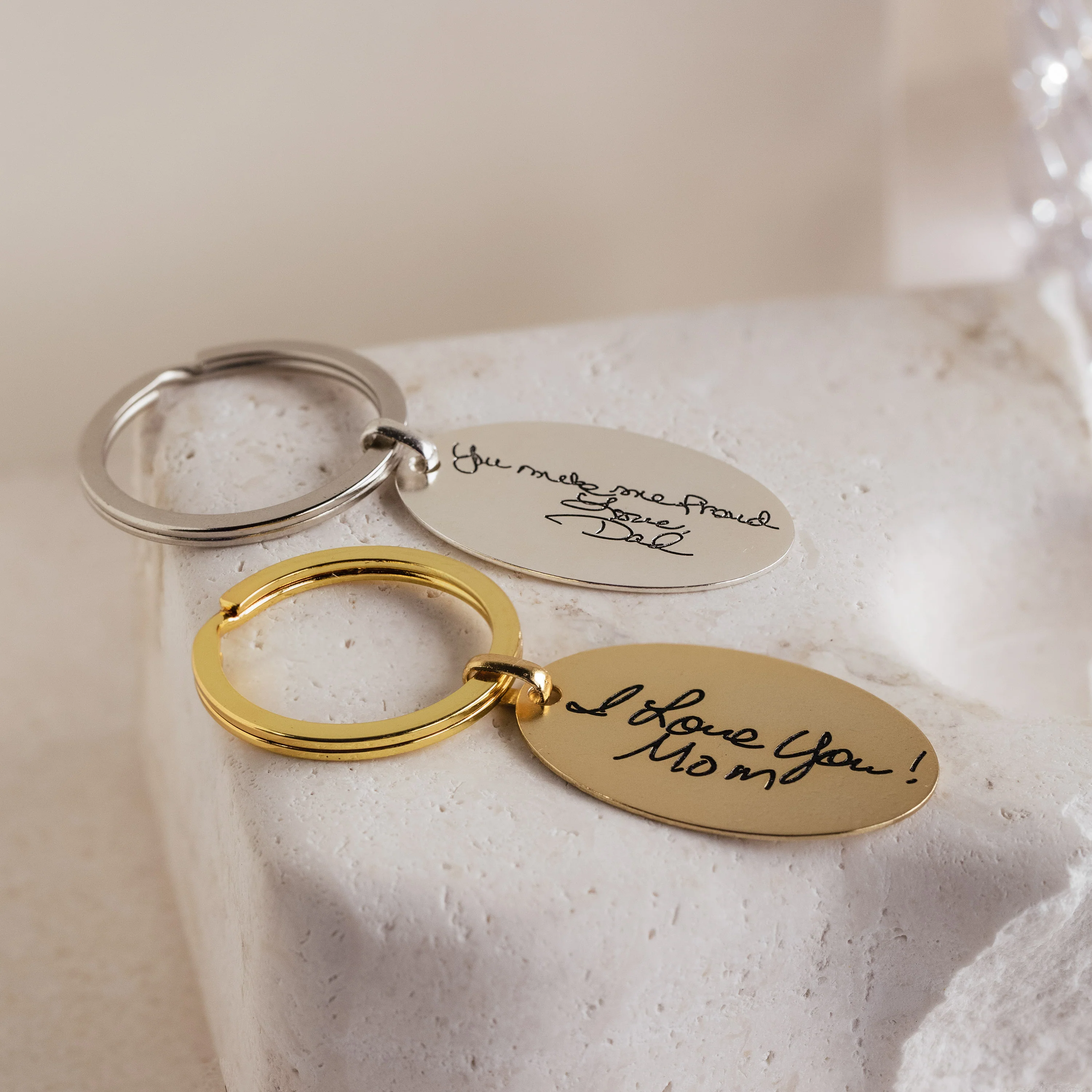 Handwriting Oval Keychain - Image 7