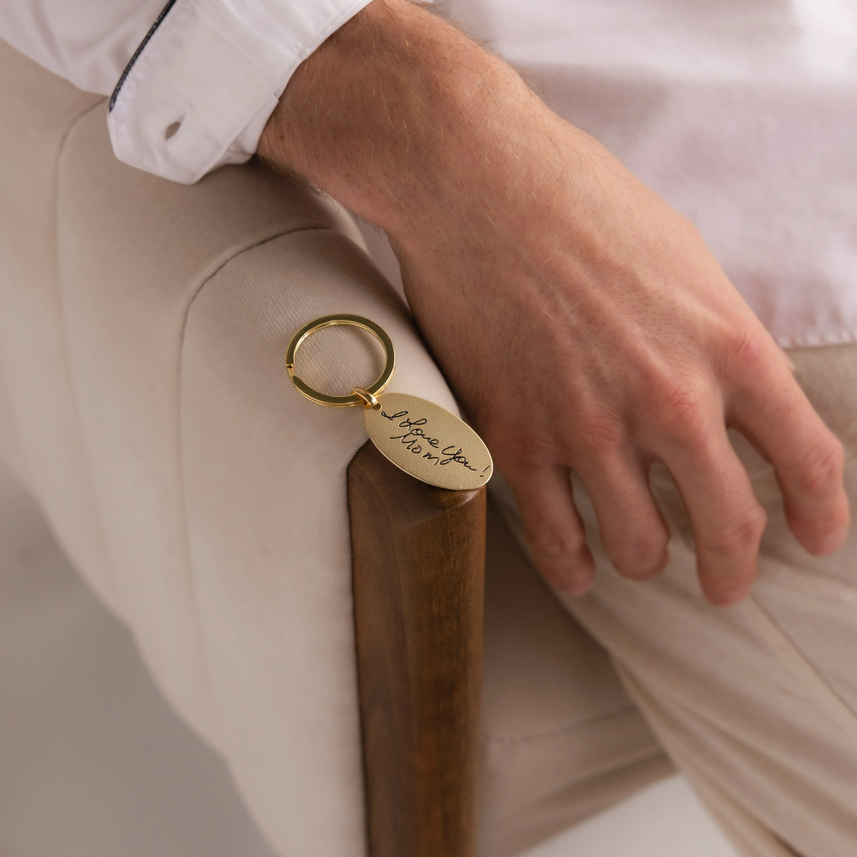 Handwriting Oval Keychain - Image 8