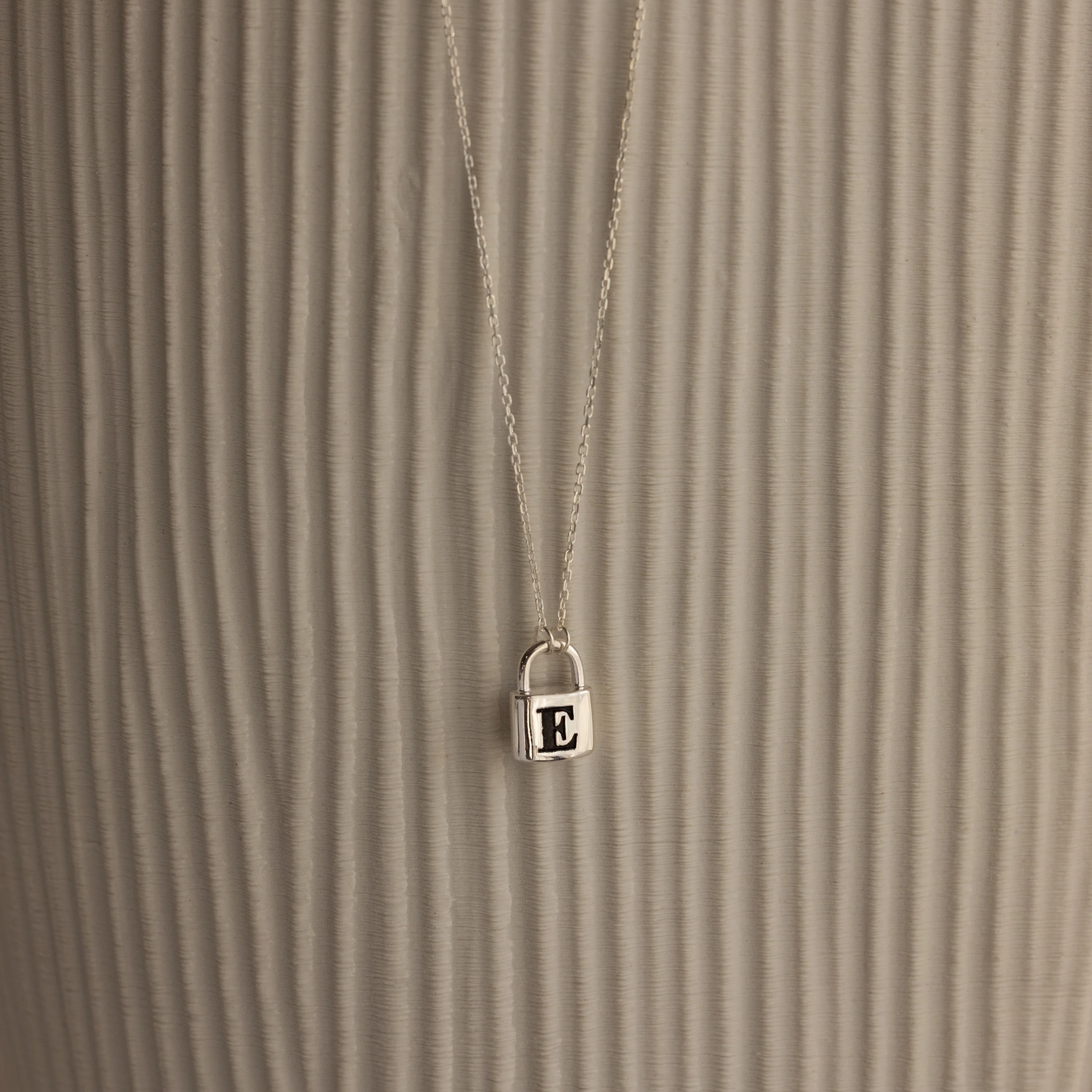 Padlock Necklace in Silver