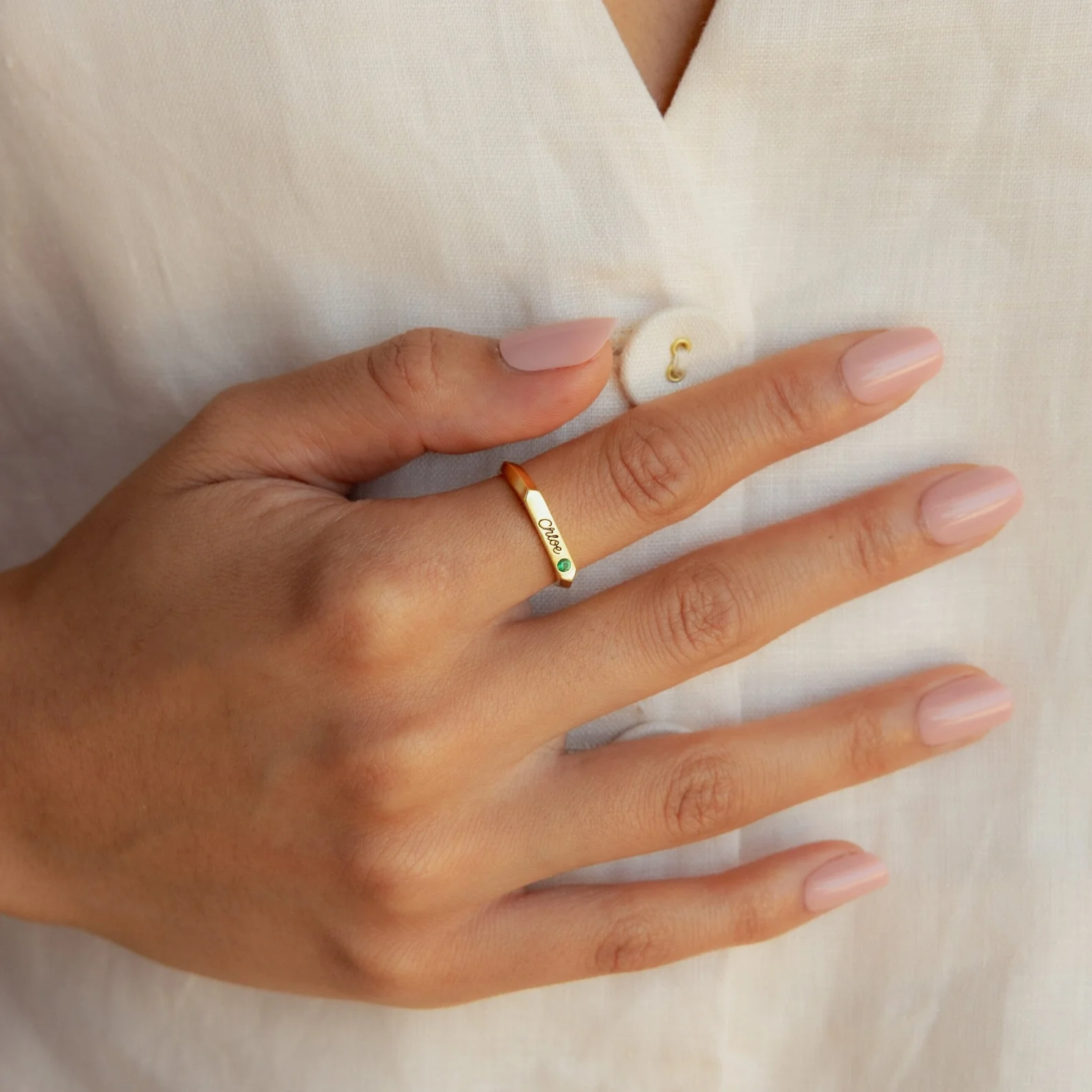Paris Thin Name Signet Ring - Image 4