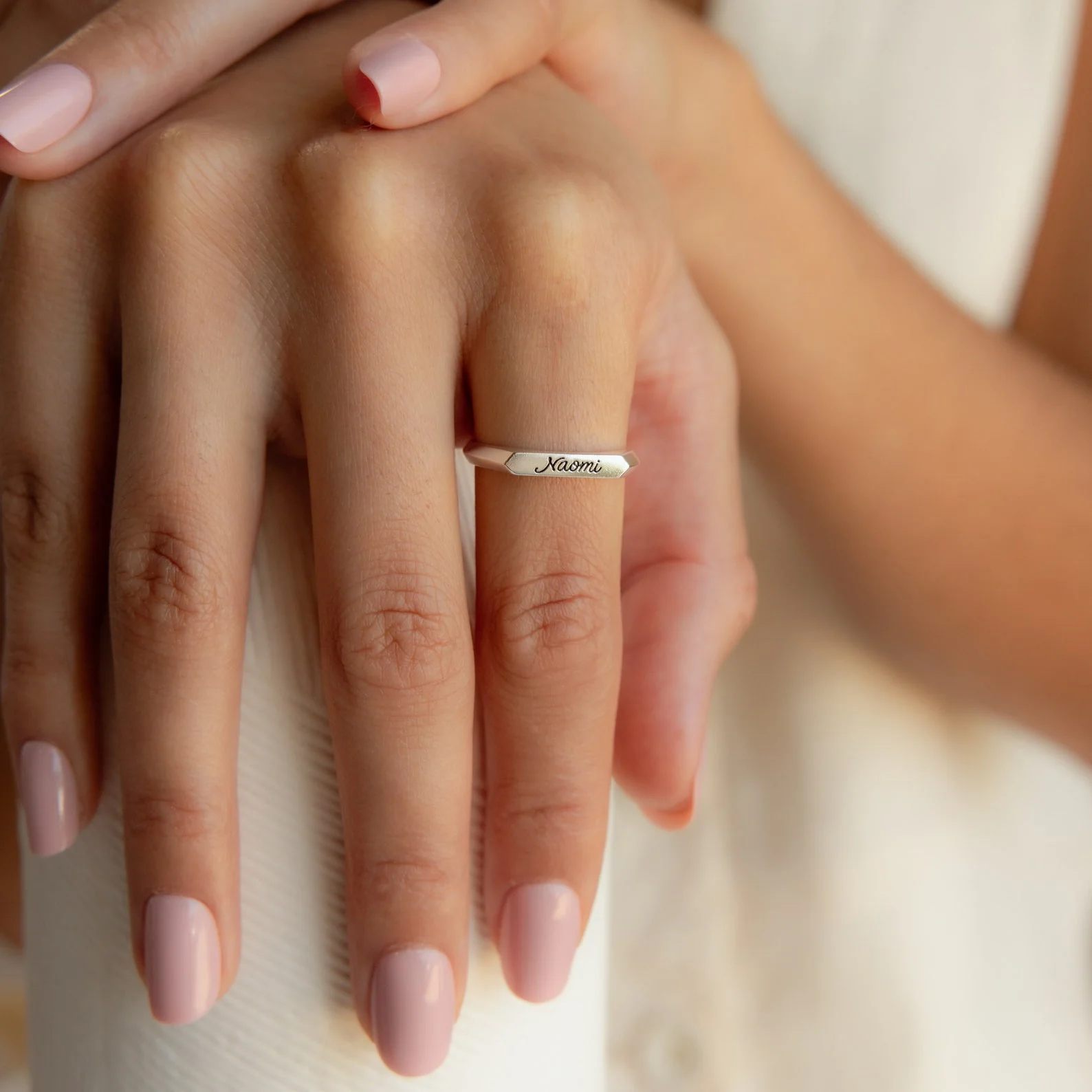 Paris Thin Name Signet Ring - Image 6