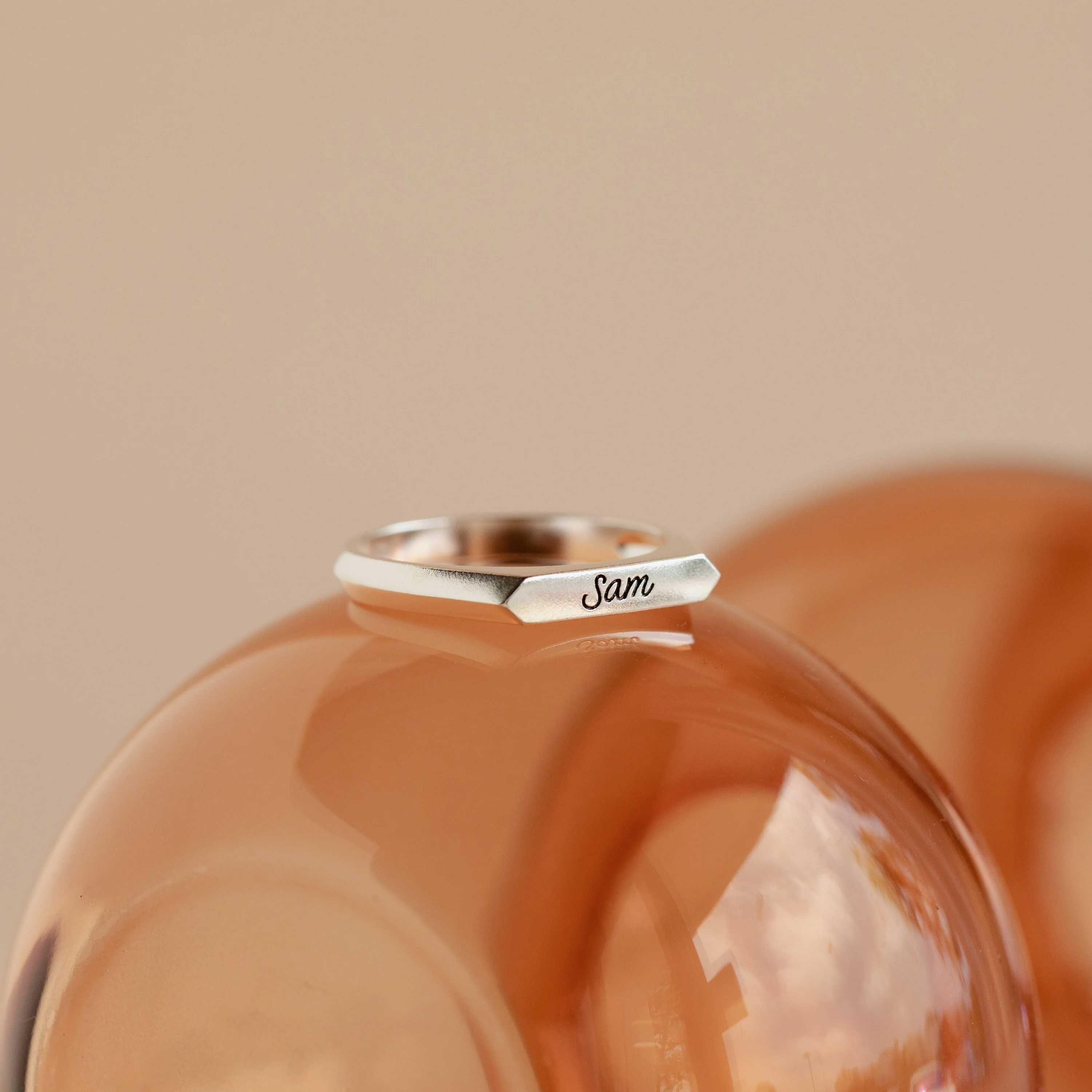 Paris Thin Name Signet Ring in Silver - Image 5