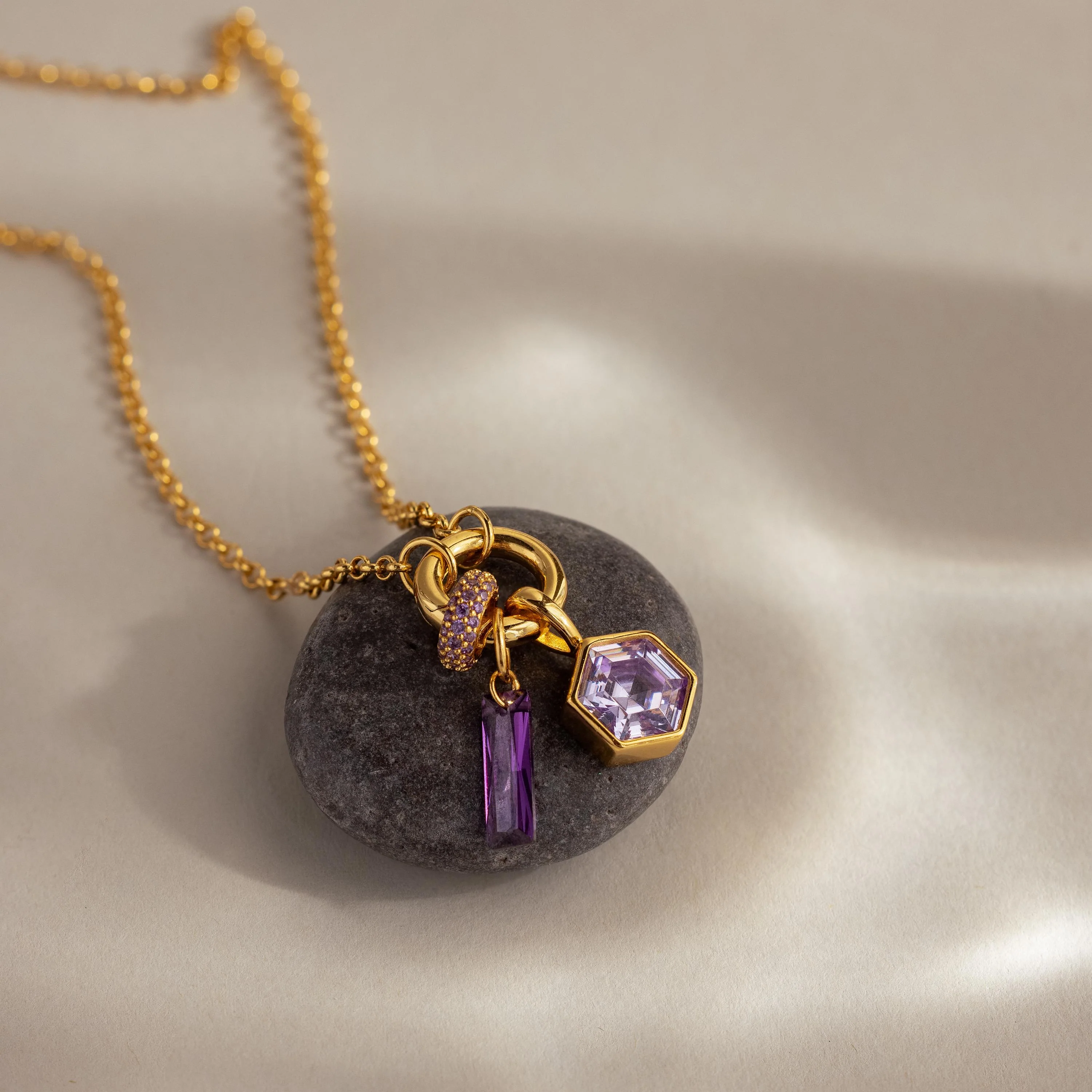 Pave Amethyst Charm Spacer - Image 5