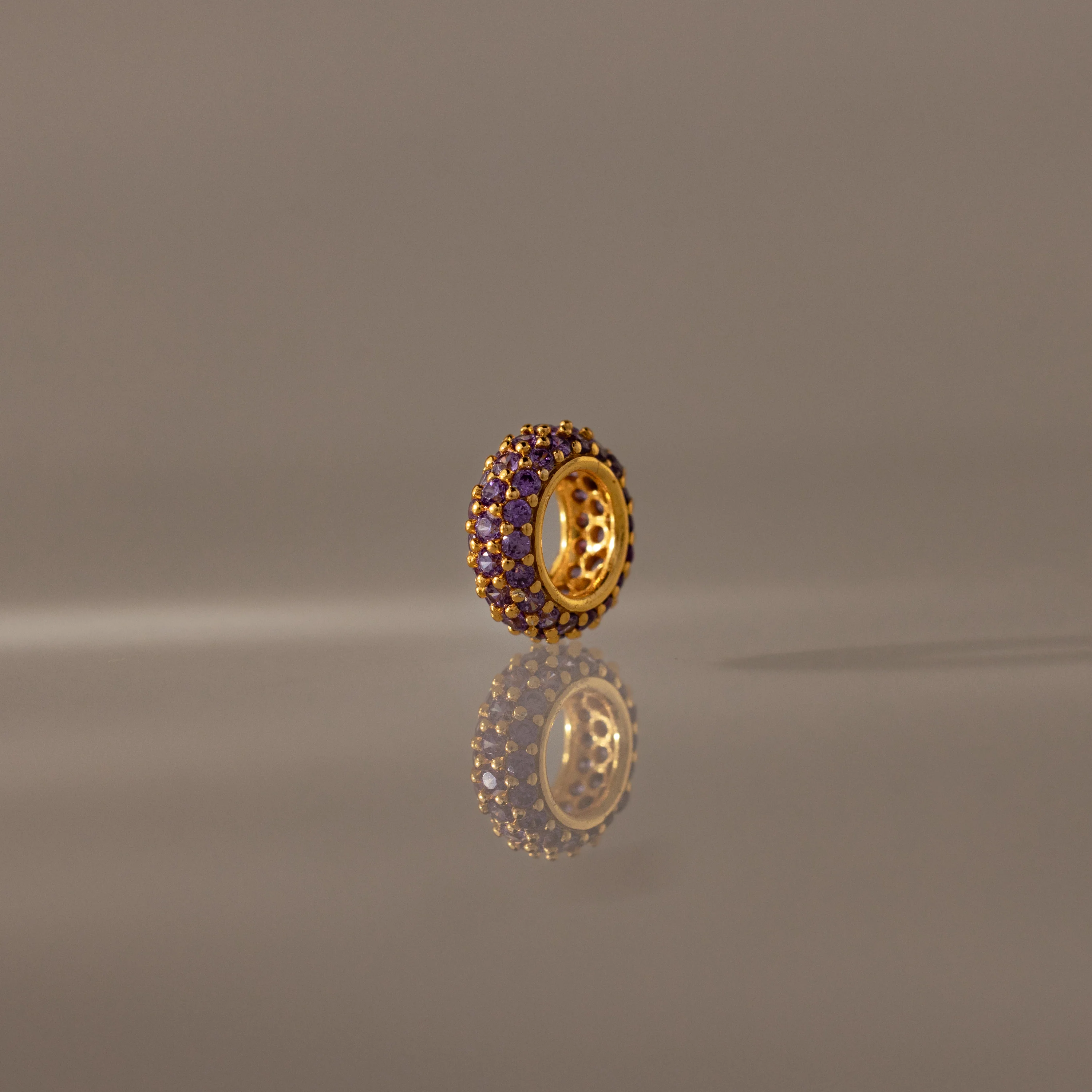 Pave Amethyst Charm Spacer