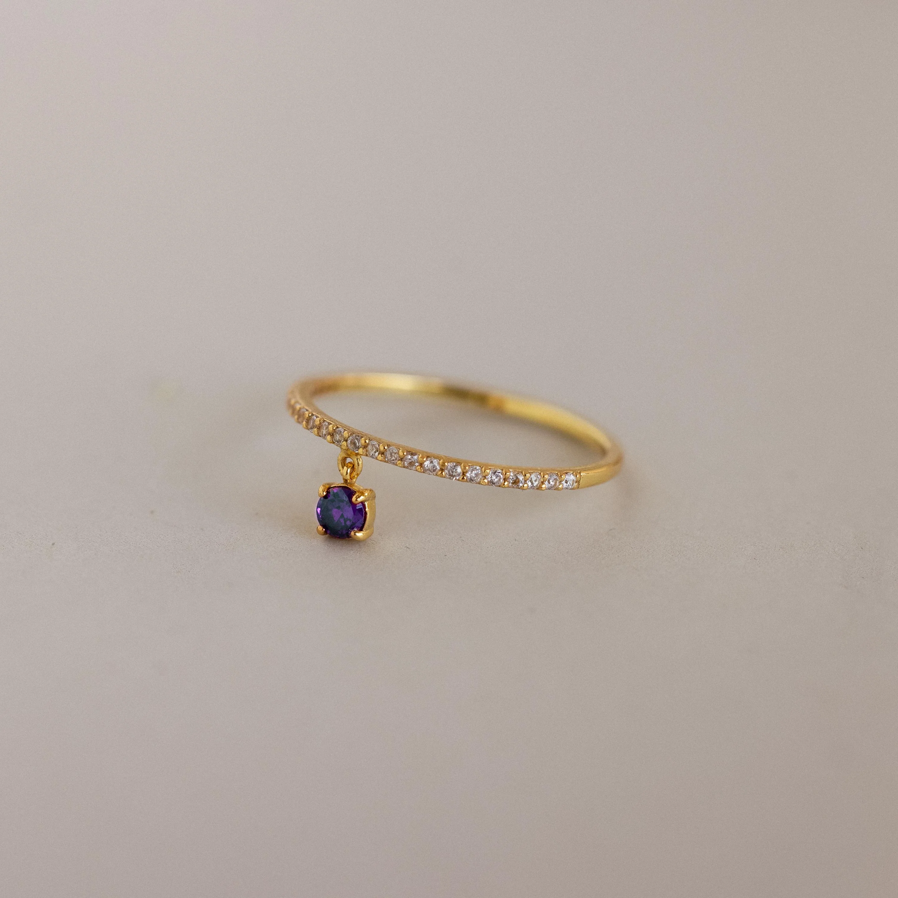 Pave Birthstone Drop Ring - Image 4