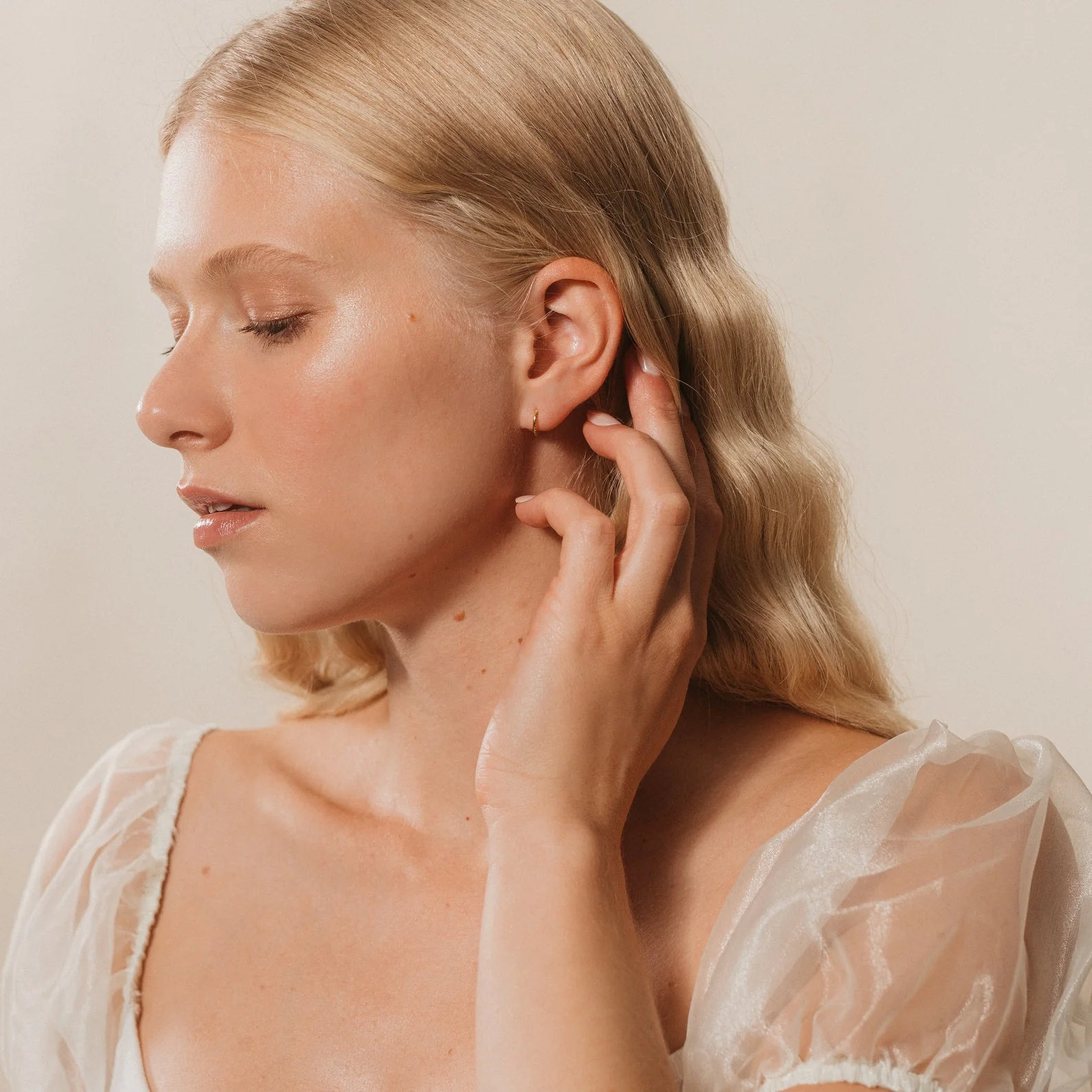 Pave Cartilage Mini Huggies - Image 3