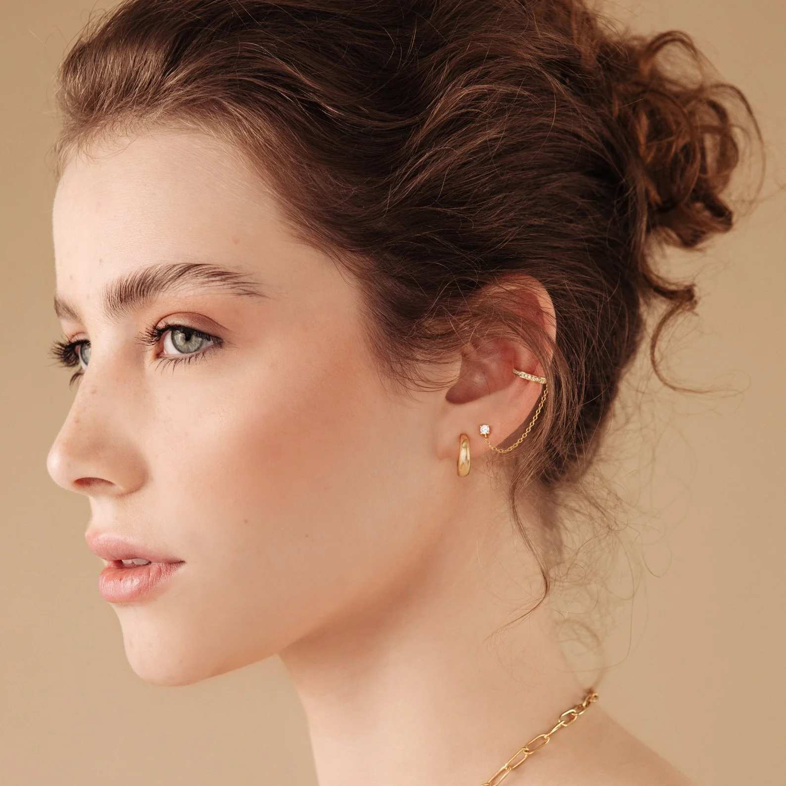 Pave Chain Ear Cuffs - Image 3