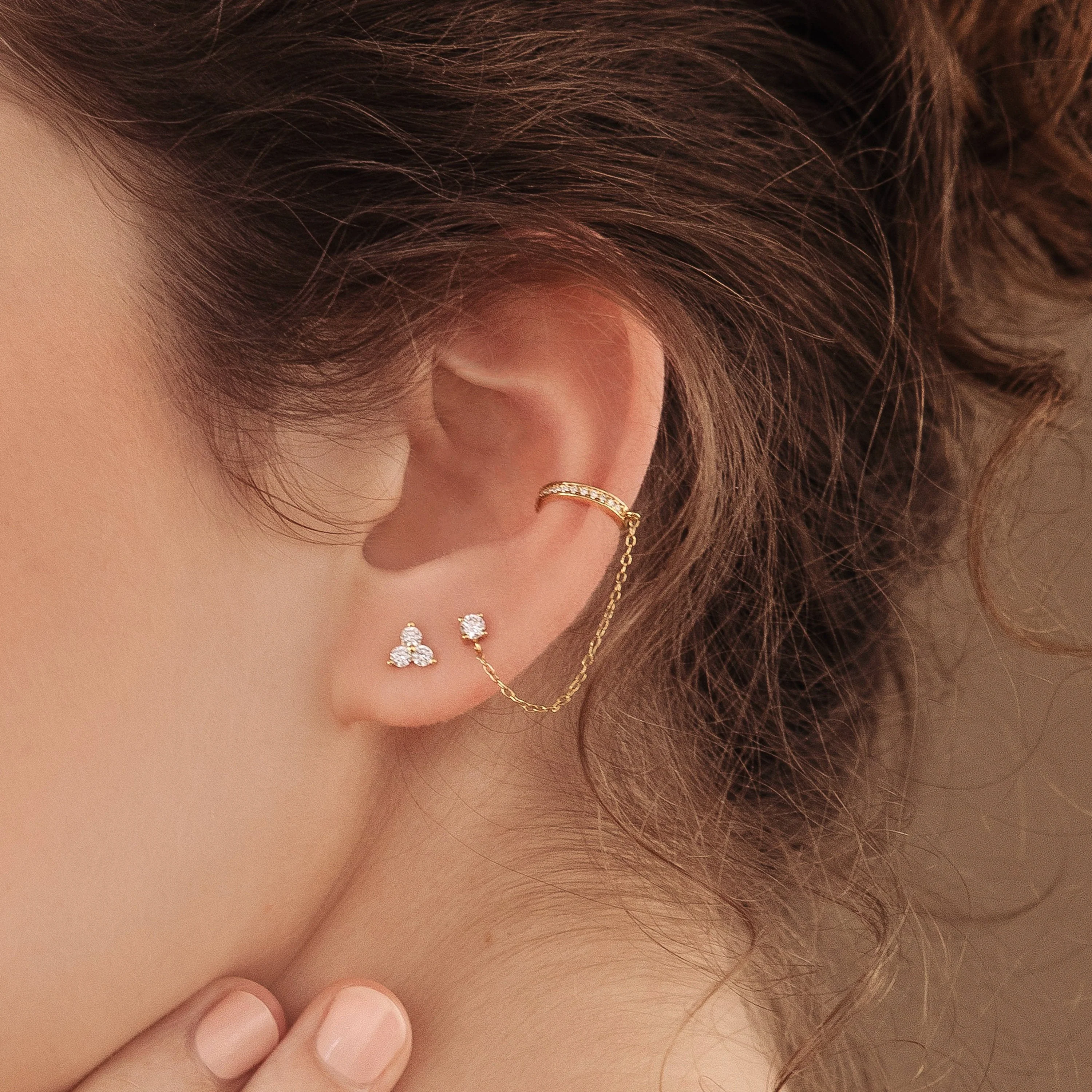 Pave Chain Ear Cuffs - Image 5