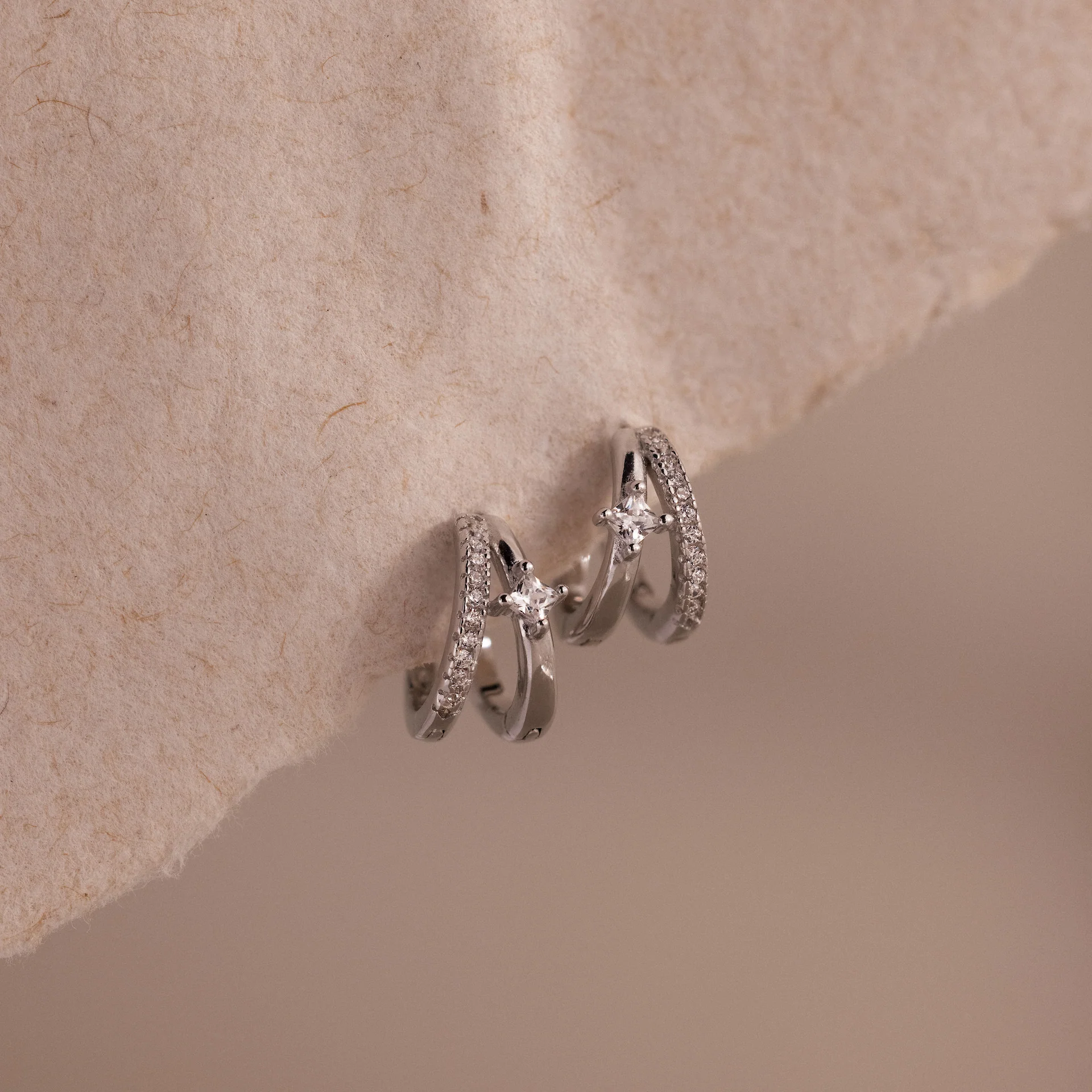 Pave Diamond Duo Huggies - Image 2