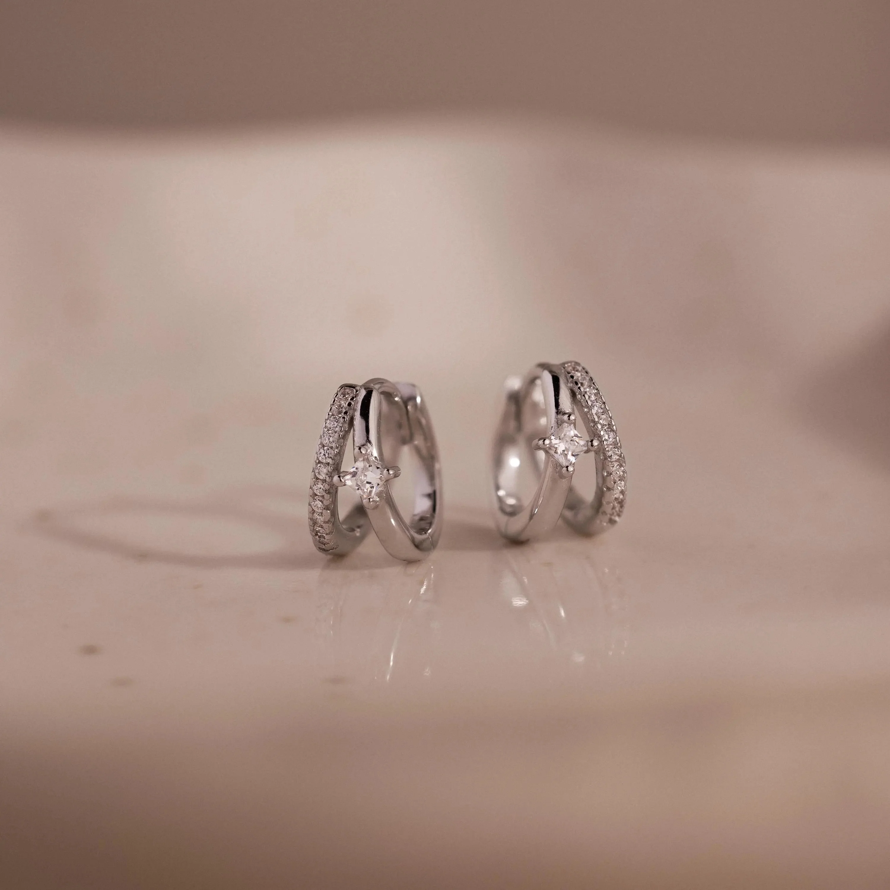Pave Diamond Duo Huggies - Image 4