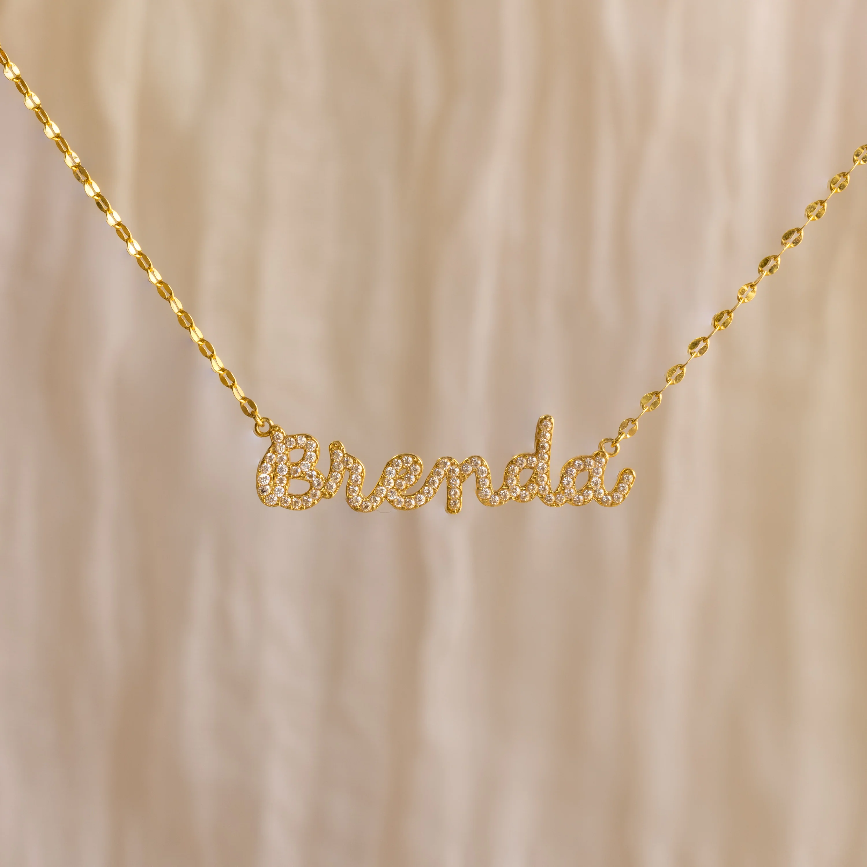 Pave Dream Script Name Necklace - Image 5