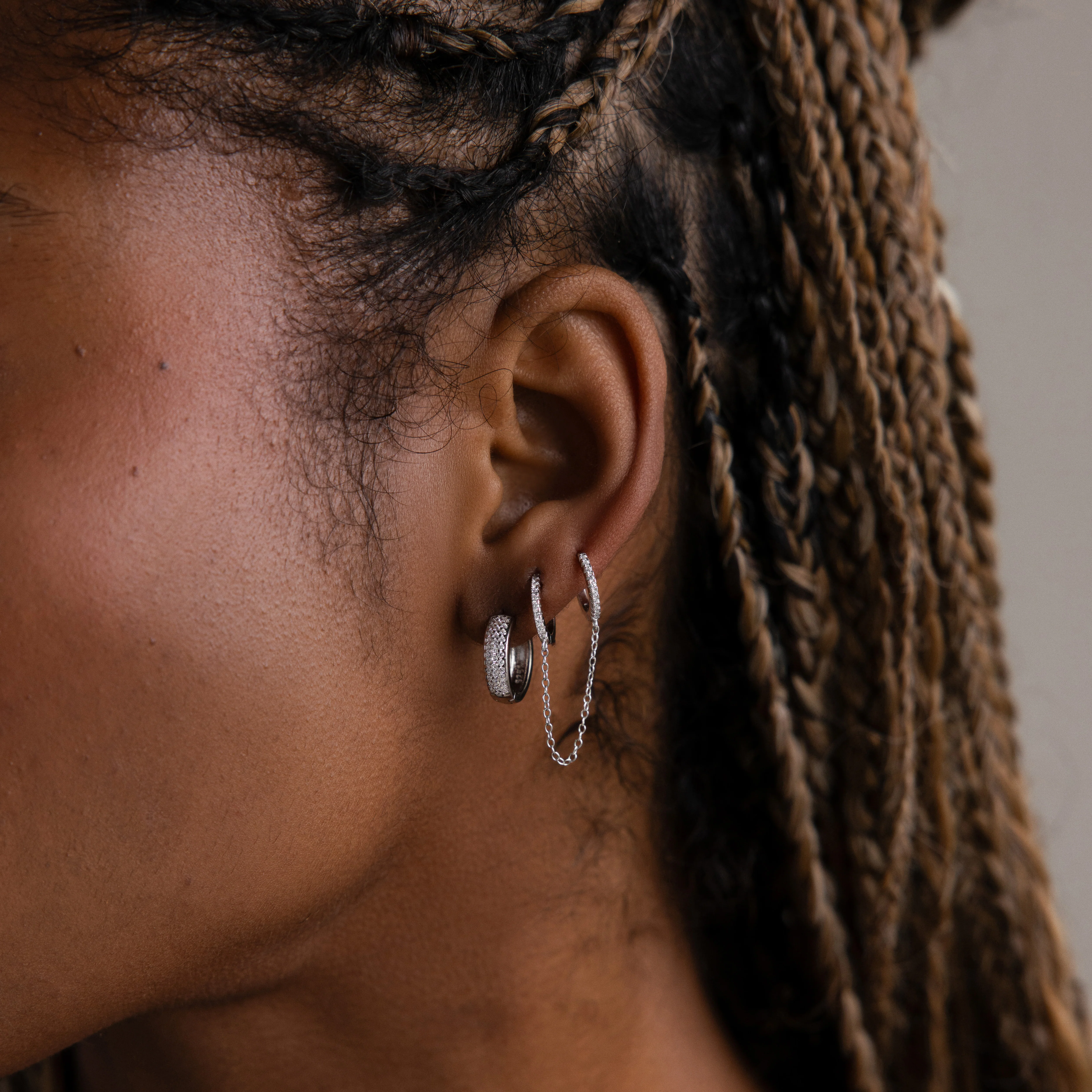 Pave Duo Chain Earrings - Image 8