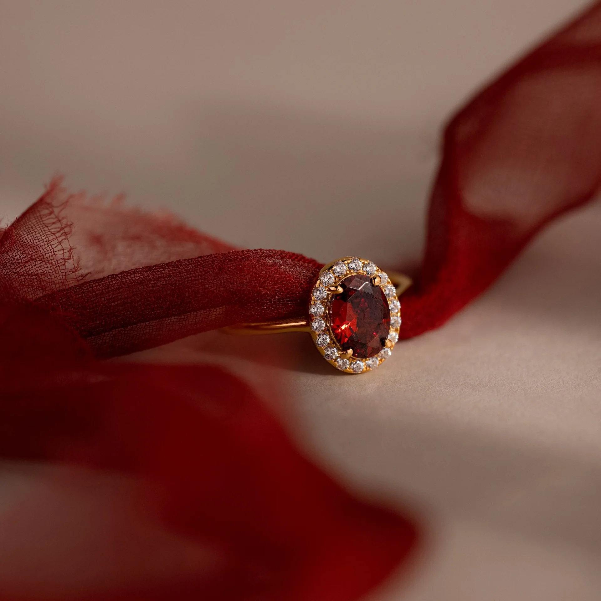 Pave Garnet Ring - Image 3