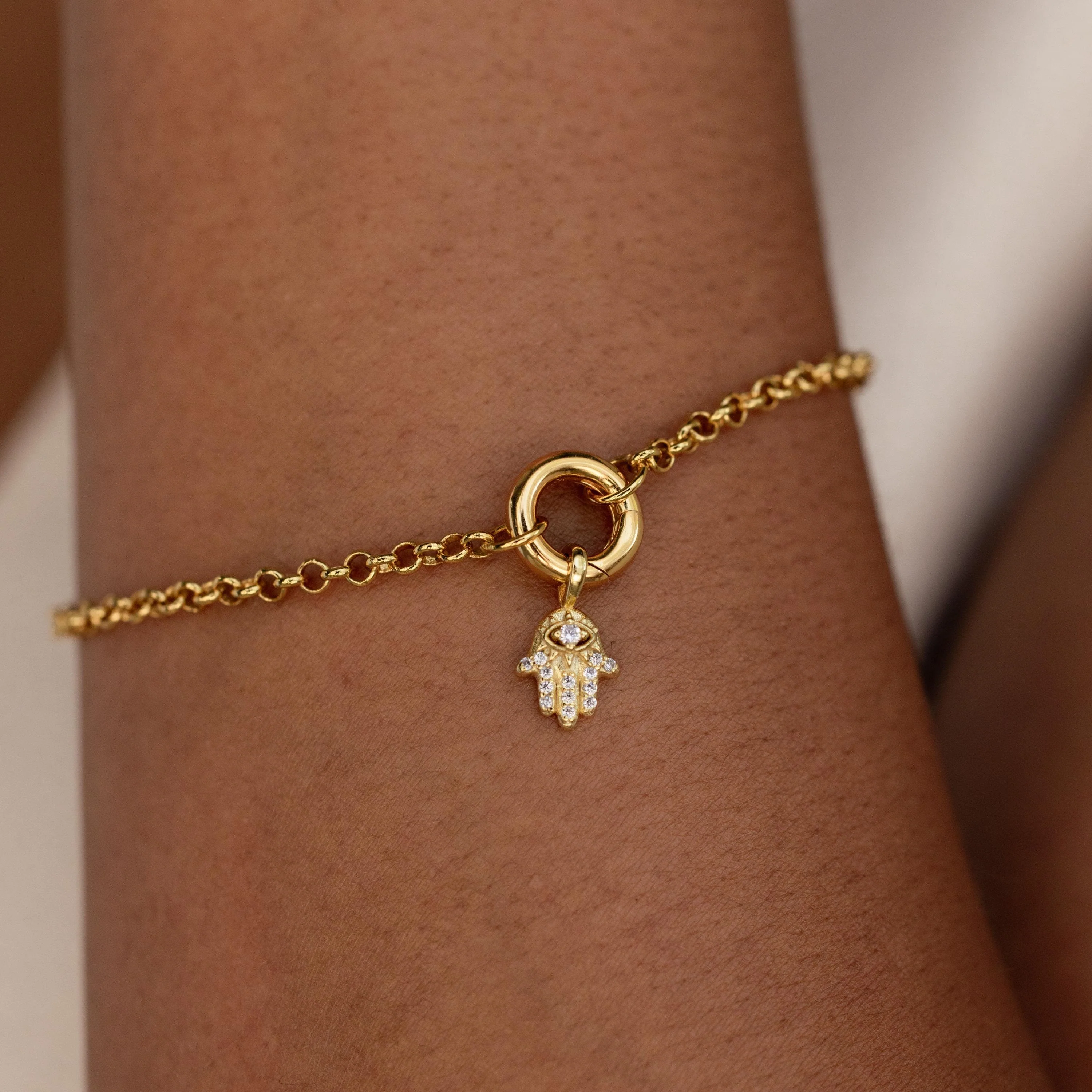 Pave Hamsa Hand Charm - Image 2