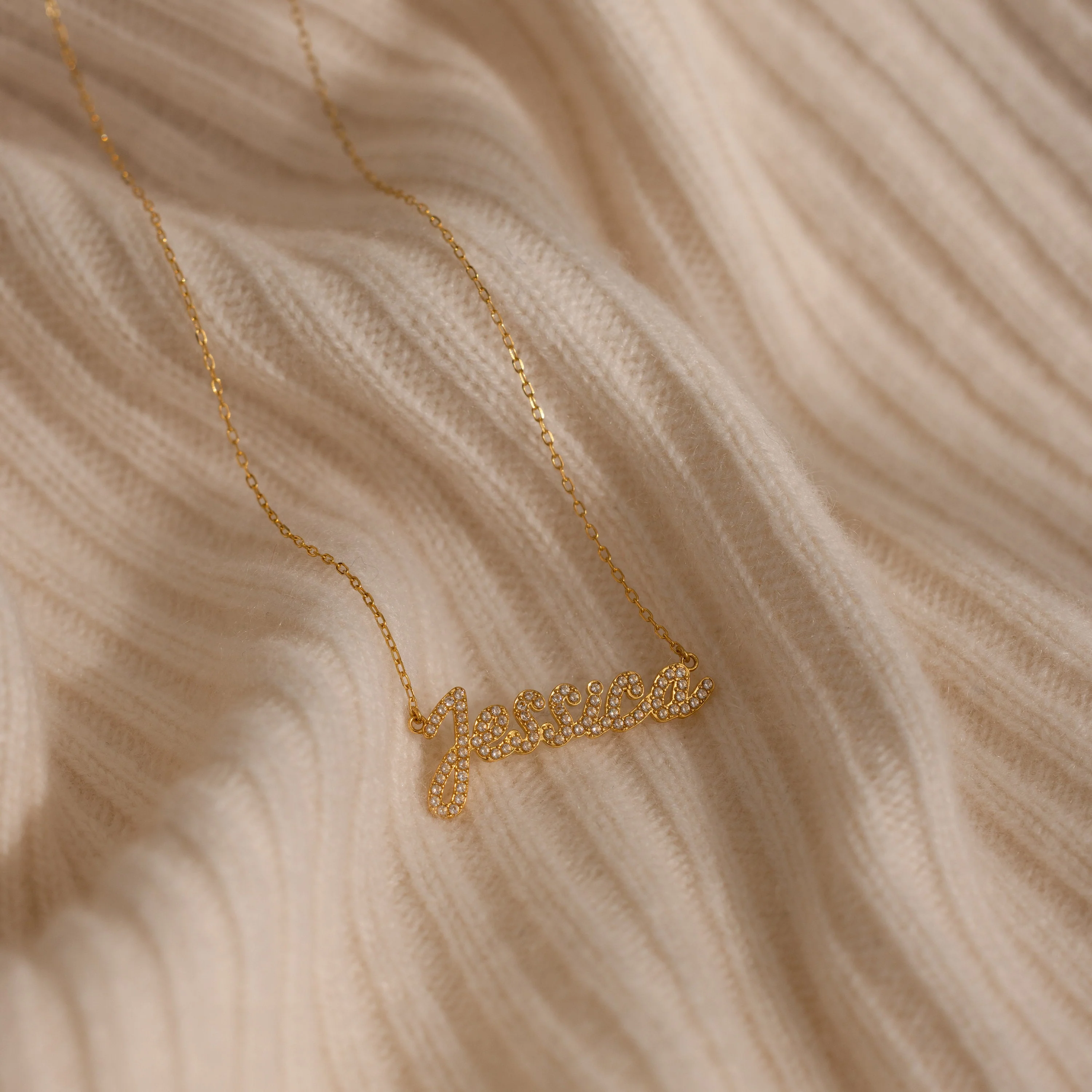 Pave Handwriting Necklace - Image 2