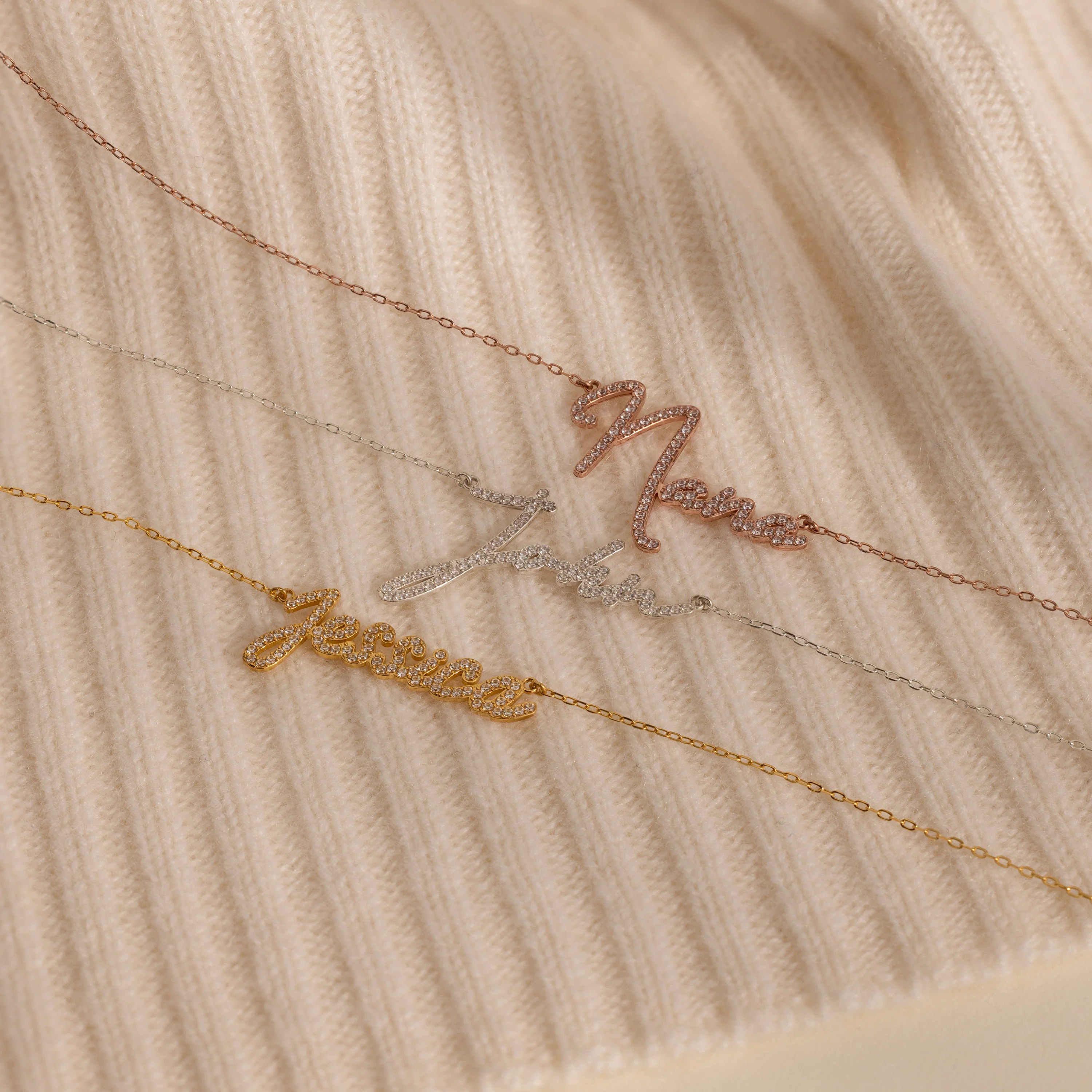 Pave Handwriting Necklace - Image 7
