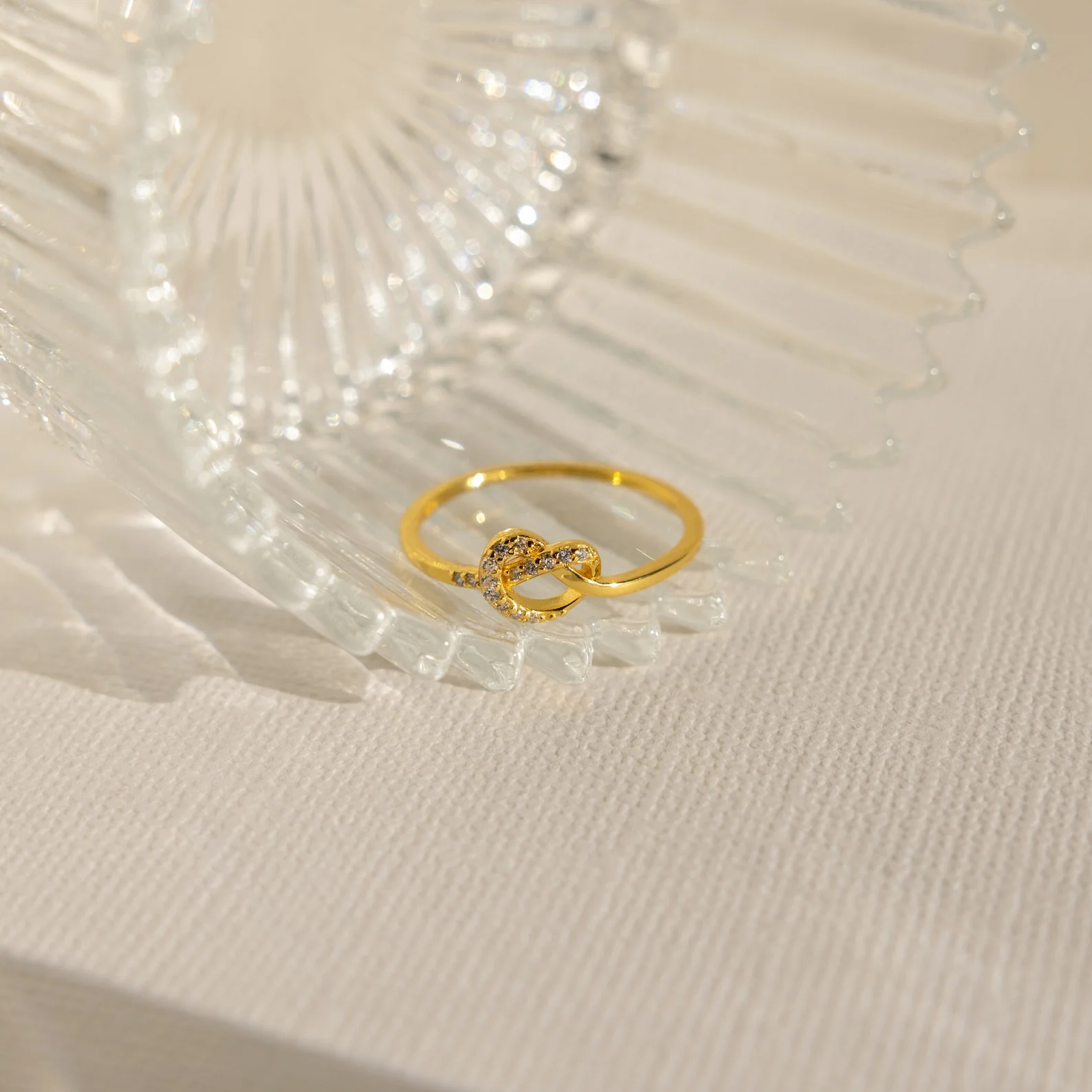Pave Heart Knot Ring - Image 5
