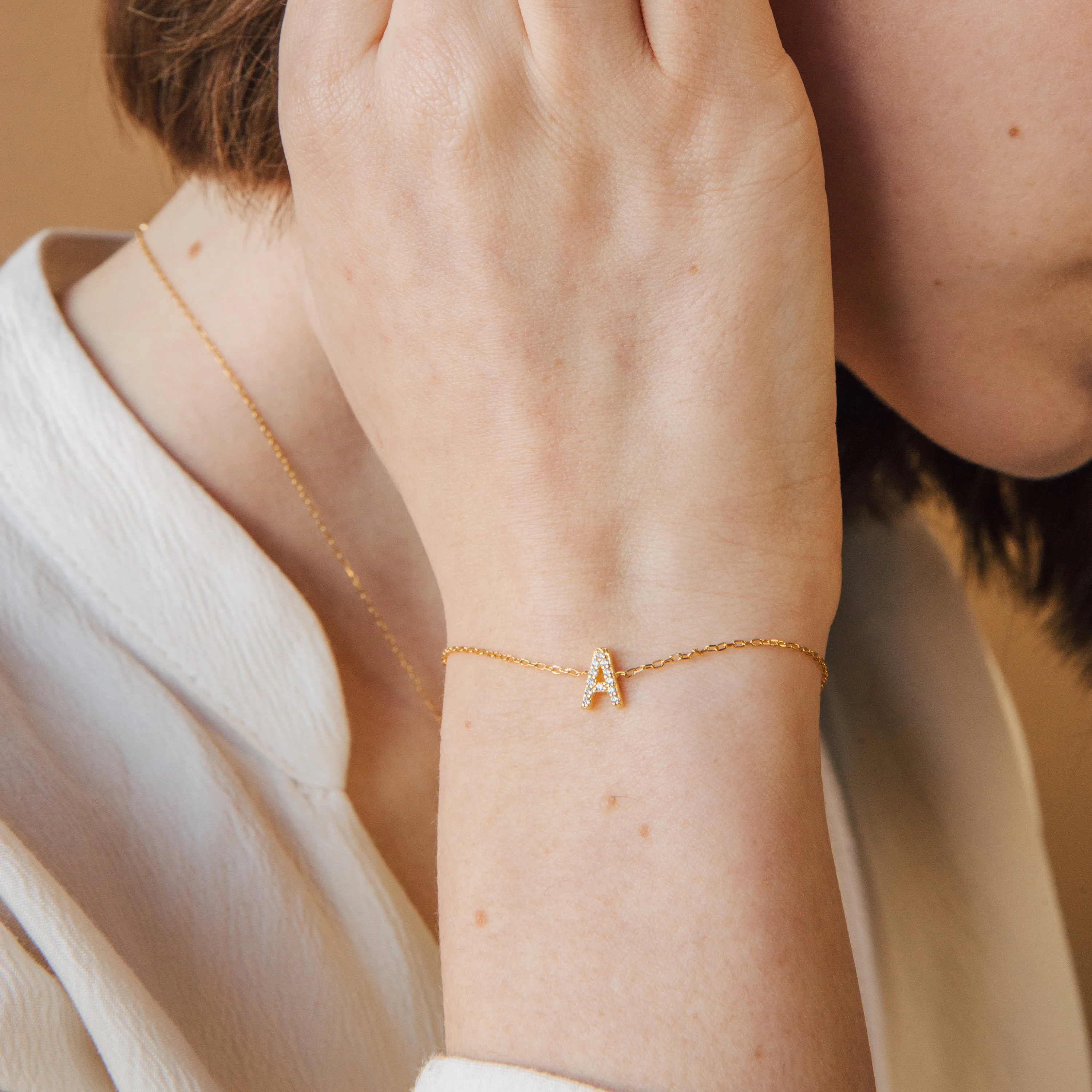 Pave Initial Bracelet - Image 4
